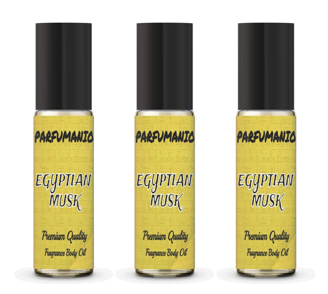 Premium Egyptian Musk Oil Roll-On (3-Pack) - Travel Size, Long-Lasting Fragrance for Women & Men - Perfect for On-the-Go, Gym, Office & Everyday Use