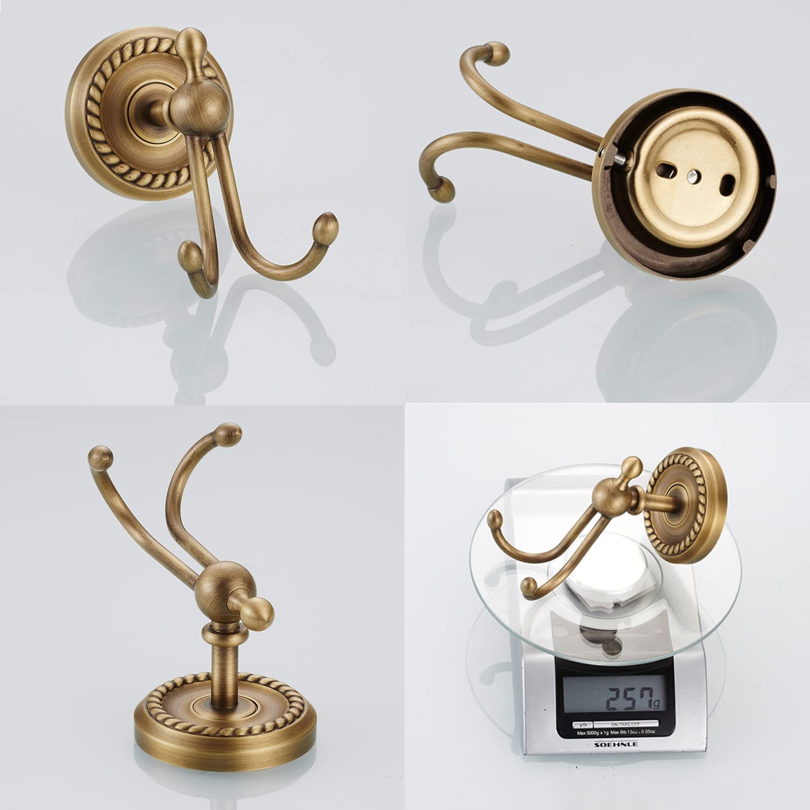 4-Piece Bathroom Hardware Set - Antique Brass 23.6