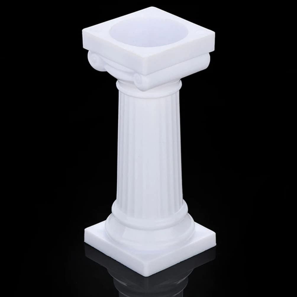 DOITOOL 4Pcs Roman Column Cake Stand Supports - White Plastic Wedding Cake Pillar Holders for Baby Shower, Birthday Party & Floral Arrangements - Durable Cake Decorations for Multi-Tiered Cakes and Centerpieces