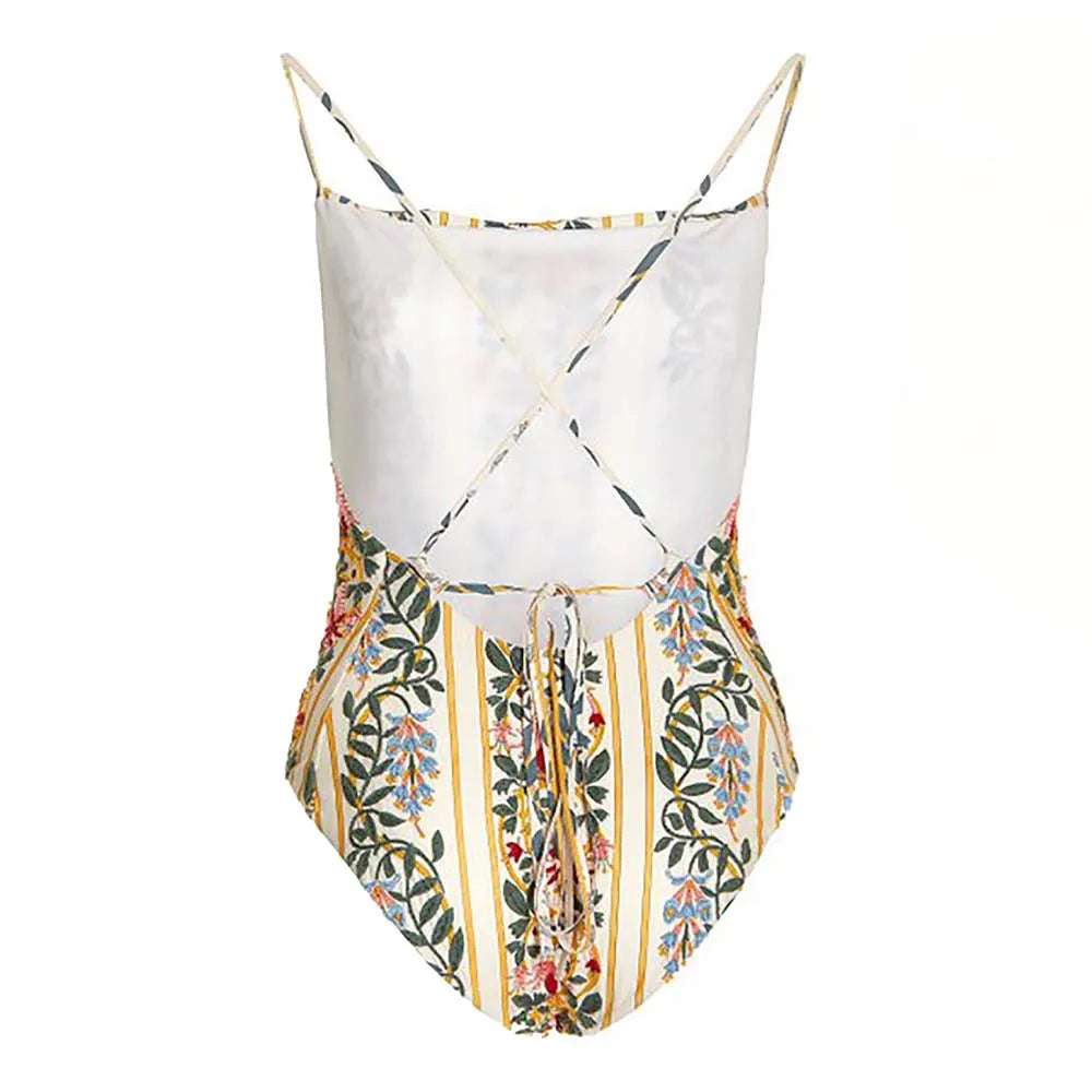 Floral One Piece Swimsuit for Women - Sexy High Waist Beach Dress with Trendy String Straps | Perfect for Pool Parties, Summer Vacations & Beach Getaways
