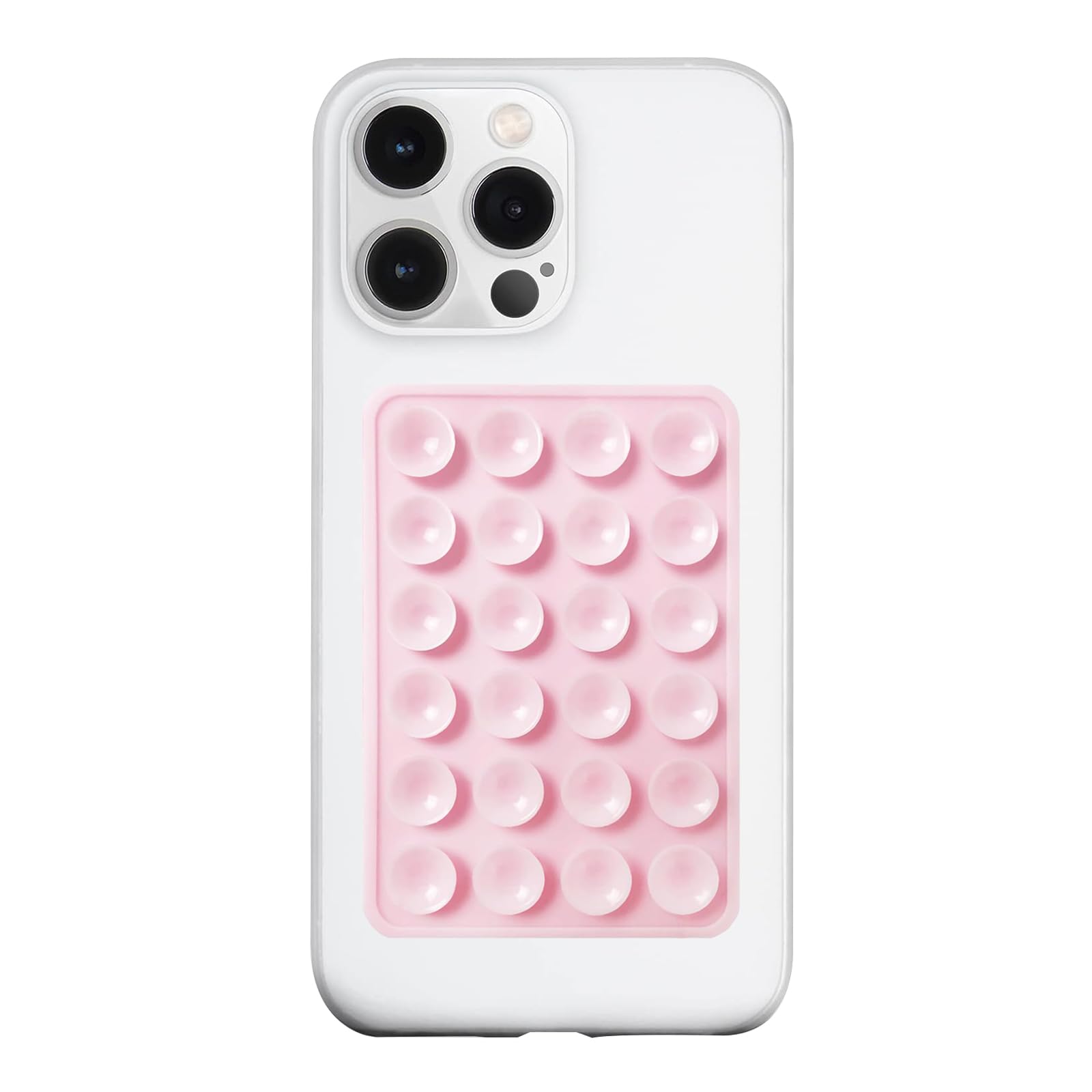Premium Silicone Suction Phone Mount - Universal Adhesive Phone Holder for iPhone, Samsung & Smartphones - Hands-Free Shower, Car, Mirror & Selfie Stand for TikTok Videos (Light Pink) - Perfect for Bathroom, Kitchen & Travel Use