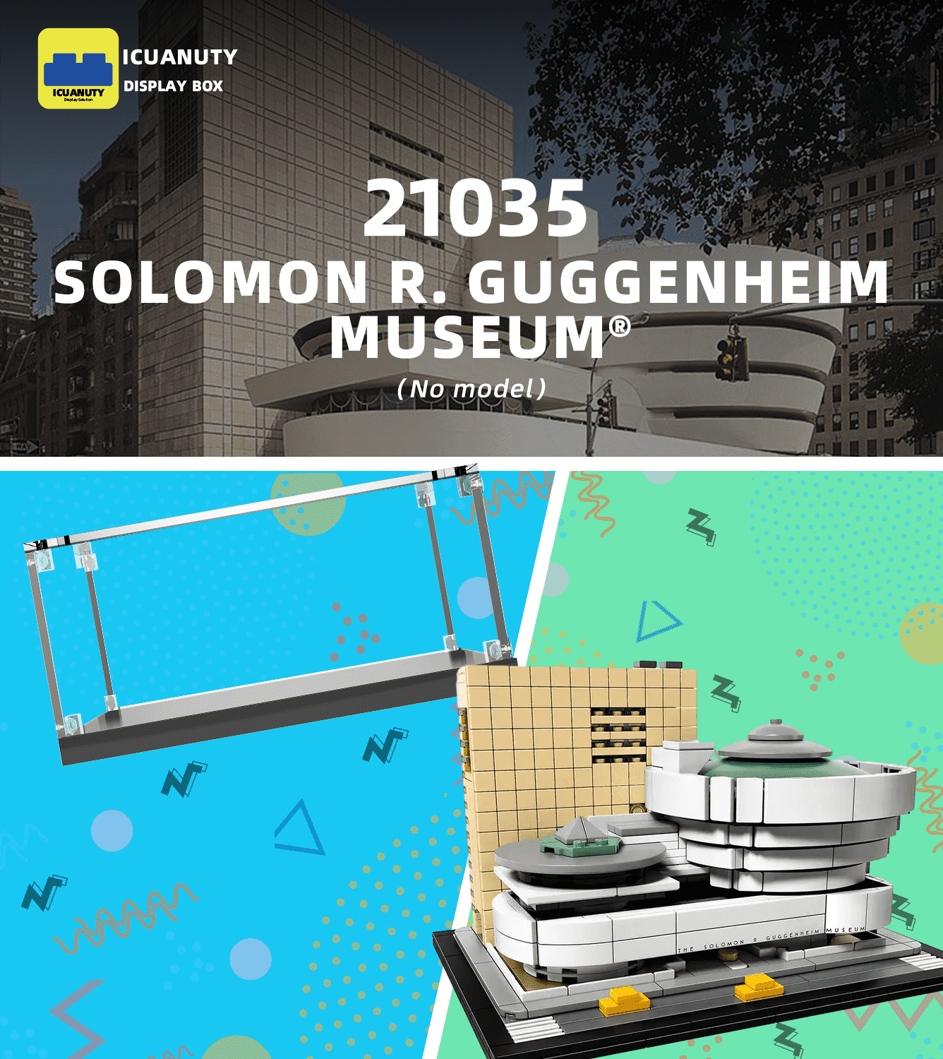 LEGO Architecture Solomon R. Guggenheim Museum 21035 Display Case - Premium Acrylic Showcase for Collectible Building Sets - Perfect for Home Office Decor & Gift for LEGO Enthusiasts