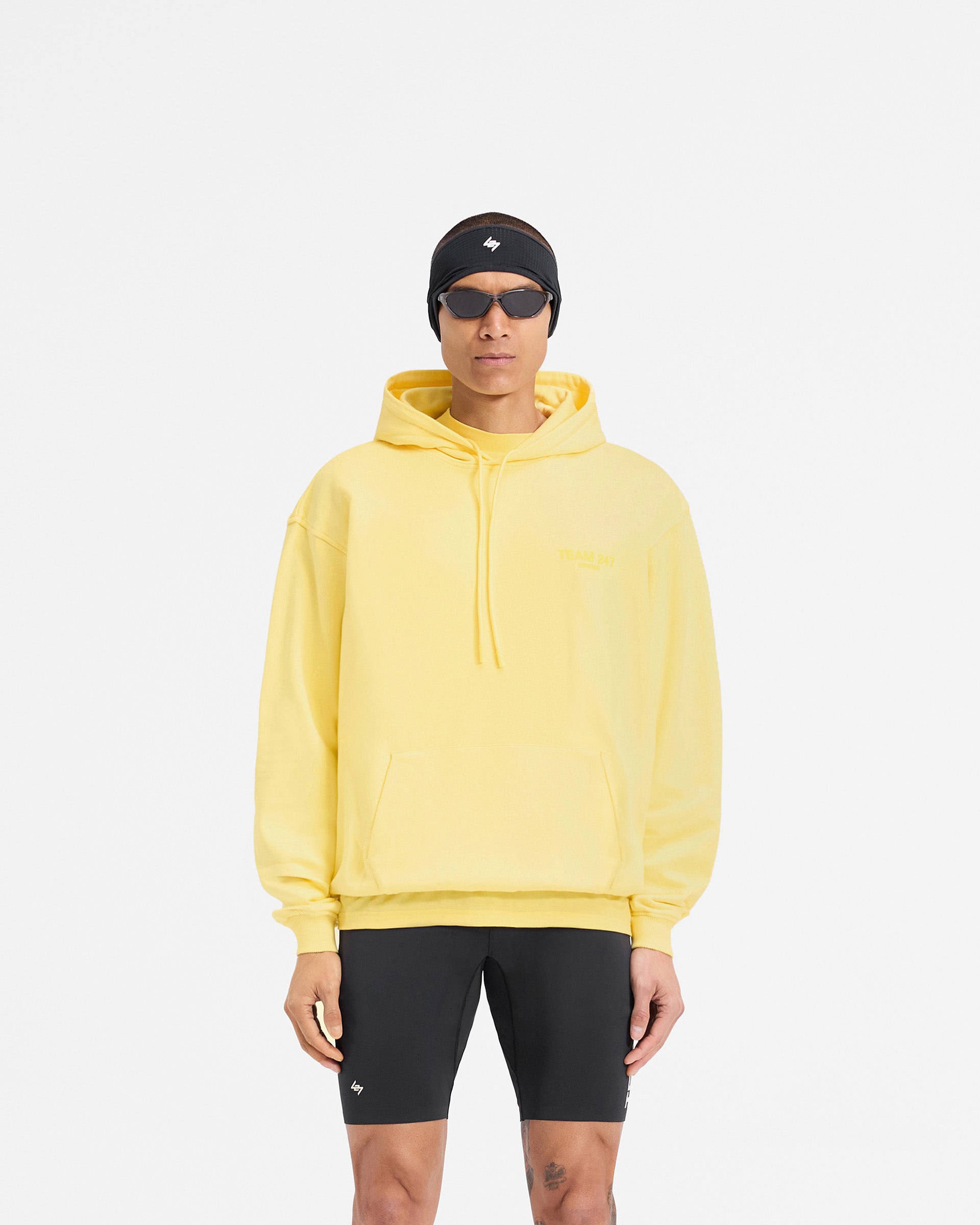 Team 247 Oversized Hoodie - Lemon Yellow Cozy Pullover Sweatshirt for Men & Women | Perfect for Casual Wear, Lounge & Street Style Fashion