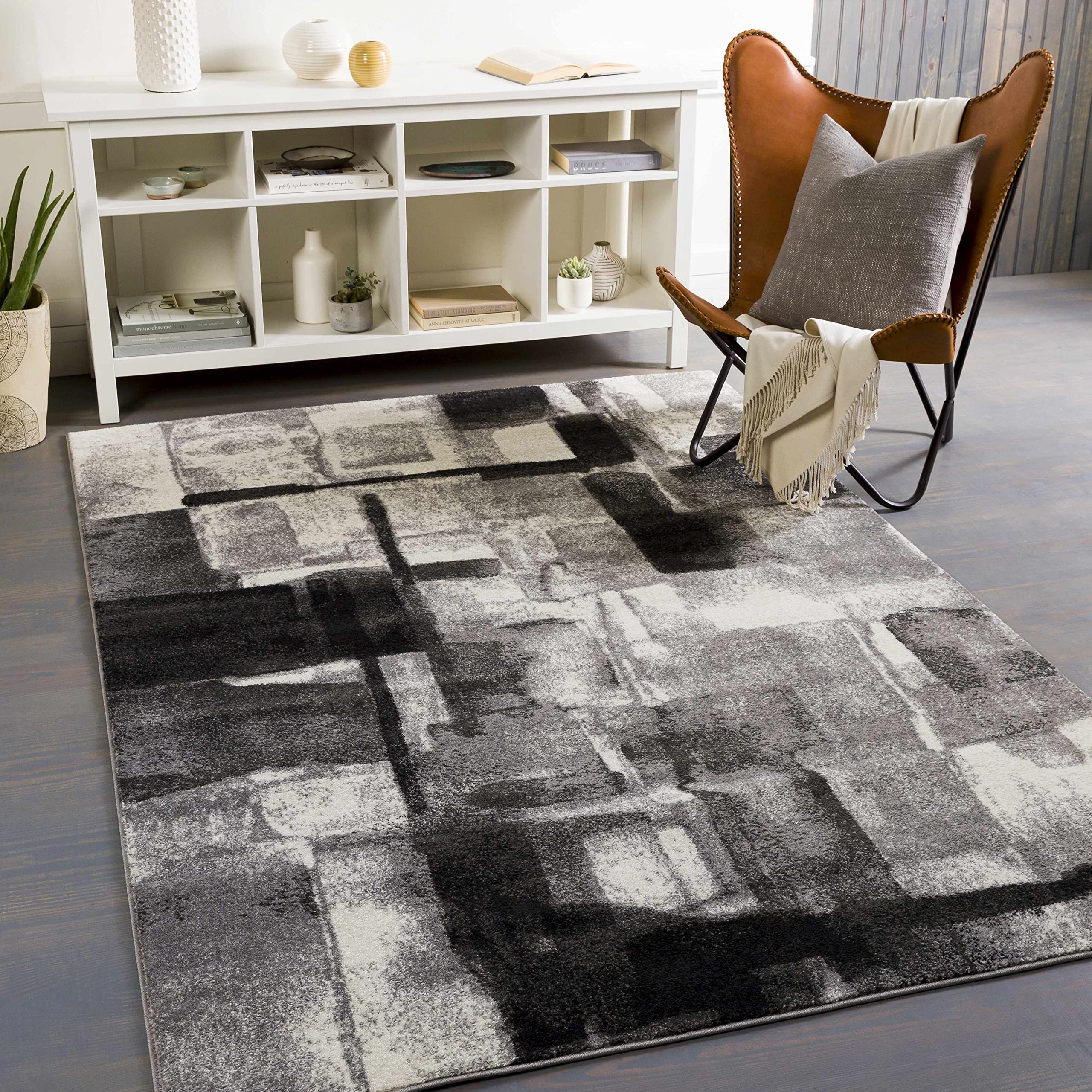 Hauteloom Porterville Modern Area Rug for Living Room & Bedroom - Soft Non-Slip 2' x 2'11
