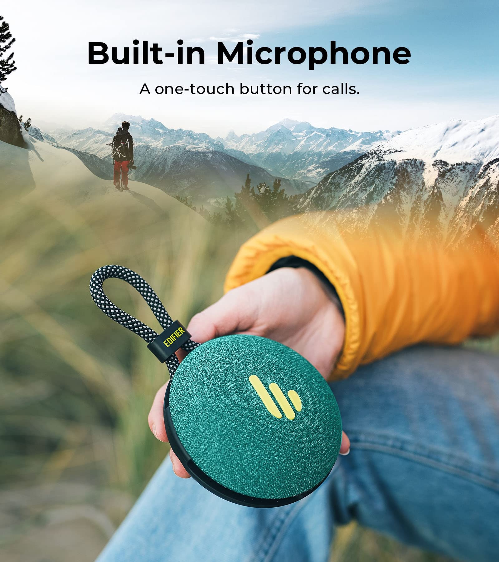 Edifier MP100 Plus Portable Bluetooth Speaker - IPX7 Waterproof Wireless Speaker with Rich Bass, 10H Playtime | Perfect for Travel, Beach, Pool Party & Outdoor Adventures
