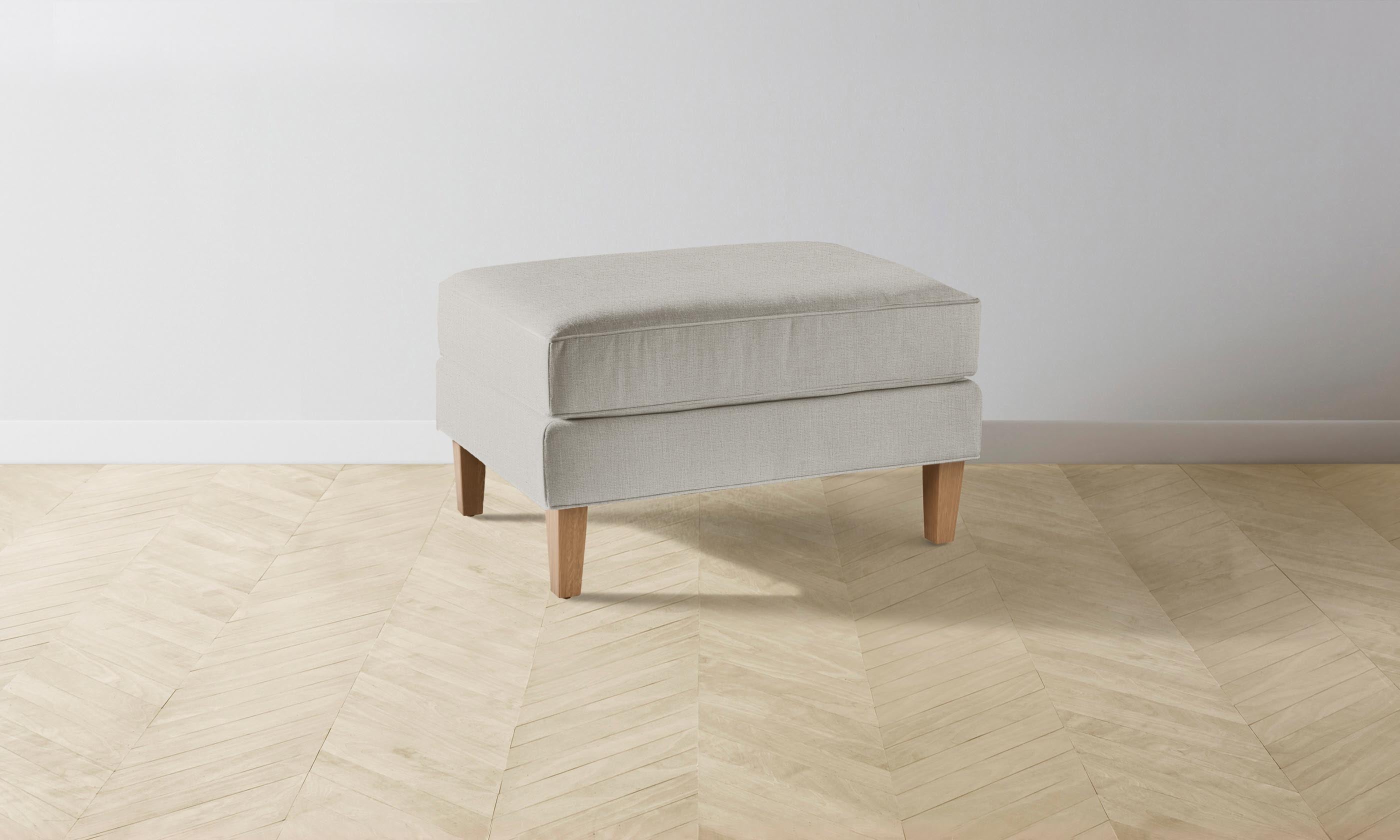 Crosby Ottoman - Performance Linen Weave Beige Storage Bench for Living Room, Bedroom & Entryway - Modern Home Decor Furniture