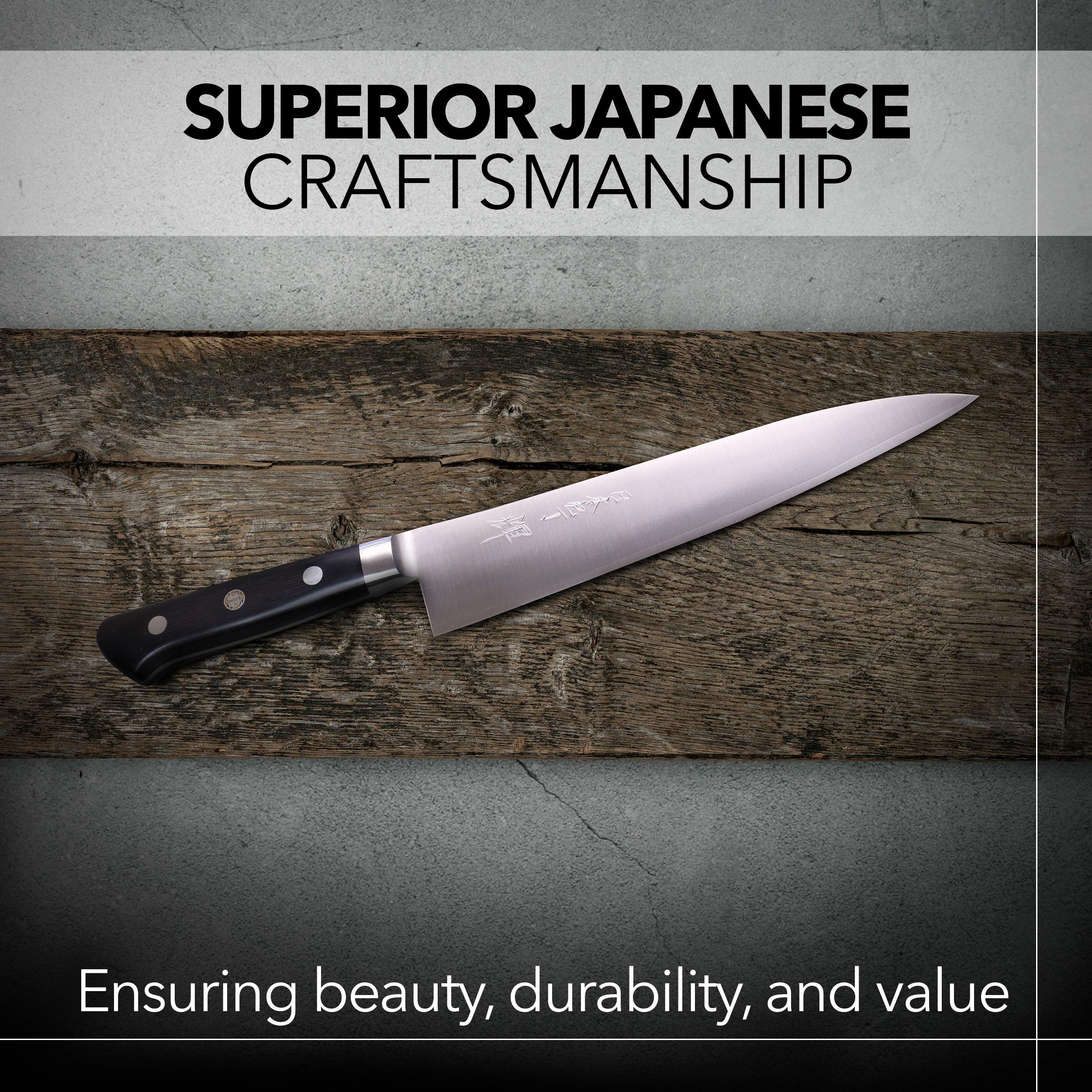 Kagayaki KGR2-3 Professional Gyuto Chef's Knife - 8.2 Inch Japanese Kitchen Knife with R-2 Special Steel Blade & Ergonomic Pakkawood Handle | Perfect for Sushi, Meat Cutting & Precision Cooking