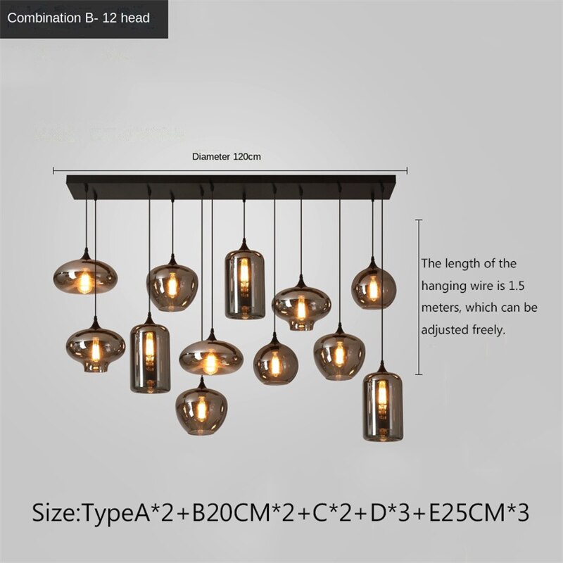 Nordic Glass LED Pendant Lights - Modern Hanging Light Fixtures for Kitchen Island, Dining Room & Bedroom Decor