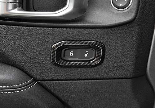 Jeep Wrangler JL Door Lock Cover 2018-2022 | ABS Carbon Fiber Trim | Interior Upgrade