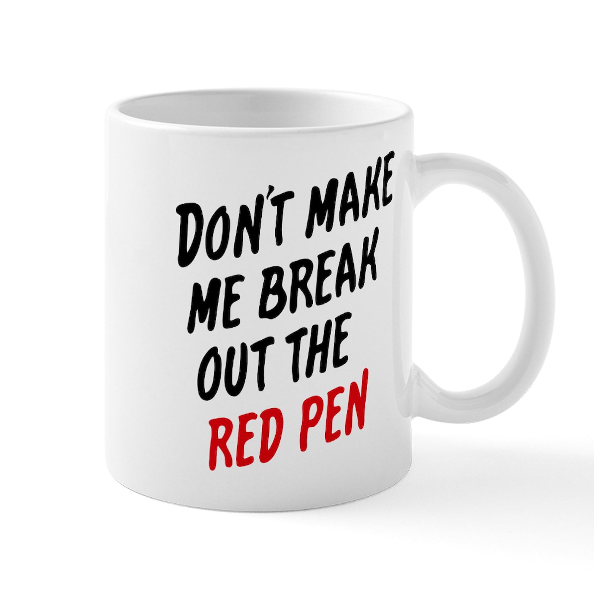 CafePress Red Pen Ceramic Coffee Mug - 11 oz (325 ml) for Office, Home & Gifts | Perfect for Writers, Teachers & Coffee Lovers