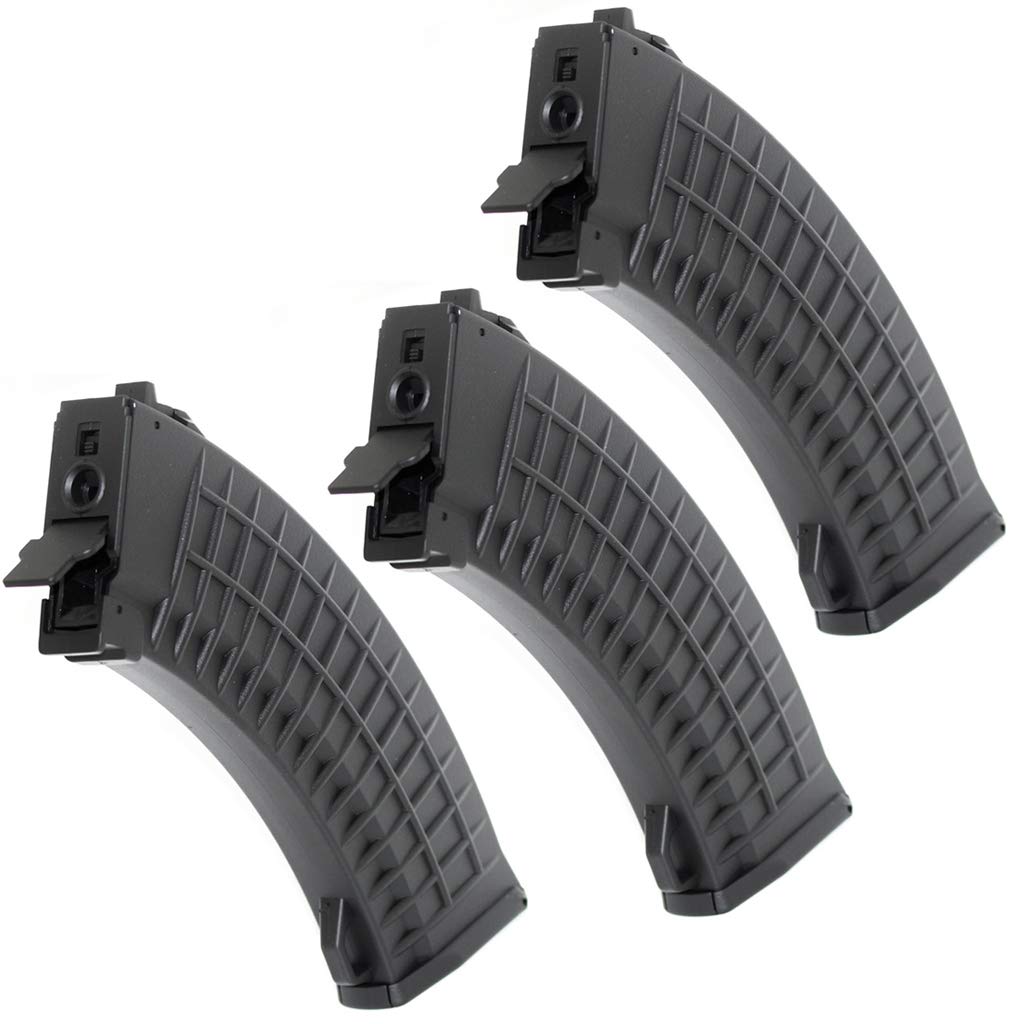 CYMA 3-Piece 550-Round Bulgarian Waffle Flash Mag Magazine for AK Series AEG Airsoft Guns - Perfect for Fast Reloads in Airsoft Battles and Training Drills