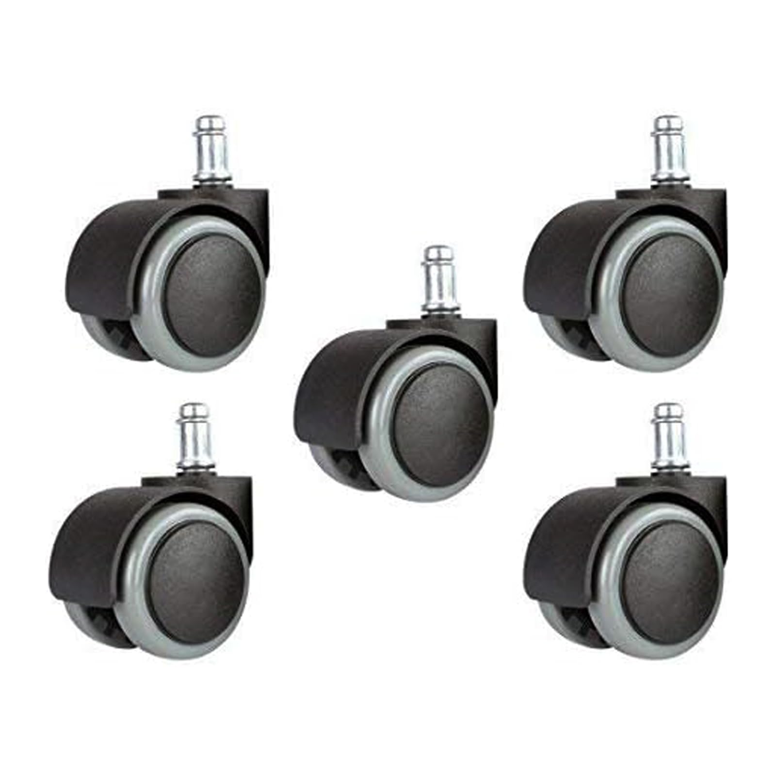 2 Inch Heavy Duty Office Chair Wheels Replacement - Mute Rubber Casters for Desk Chairs, 11mm Standard Stem Size Fits 99% Office Chairs - Floor Protection & Noise Reduction for Hardwood, Tile & Carpet (Perfect for Home Office, Conference Rooms & Workstations)