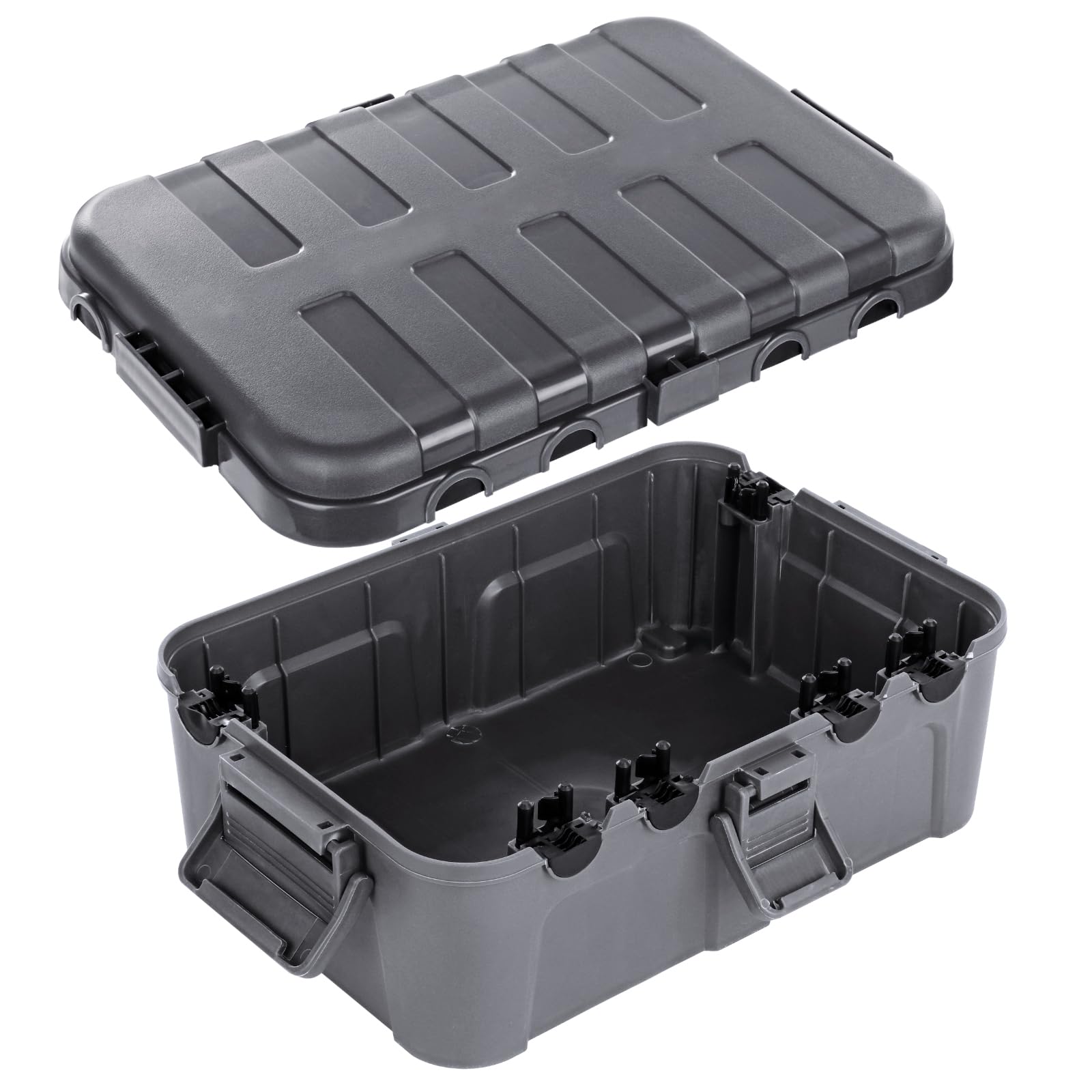 Flemoon IP54 Waterproof Storage Box - Large Capacity Outdoor Weatherproof Container for Camping, Hiking & Beach (Gray)