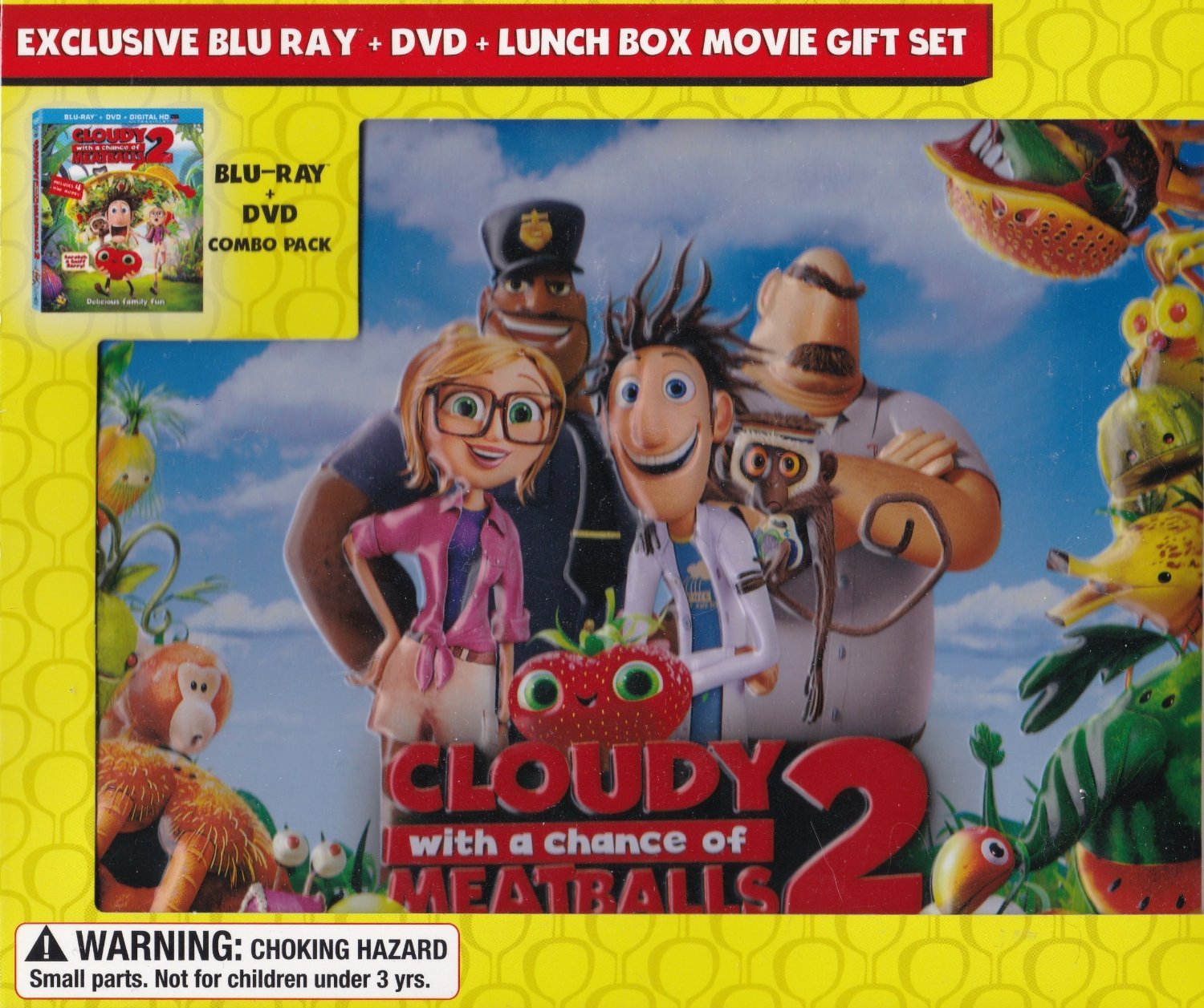 Cloudy With a Chance of Meatballs 2 Blu-ray + DVD + Lunch Box Gift Set - Exclusive Movie Collection for Kids & Family Movie Night