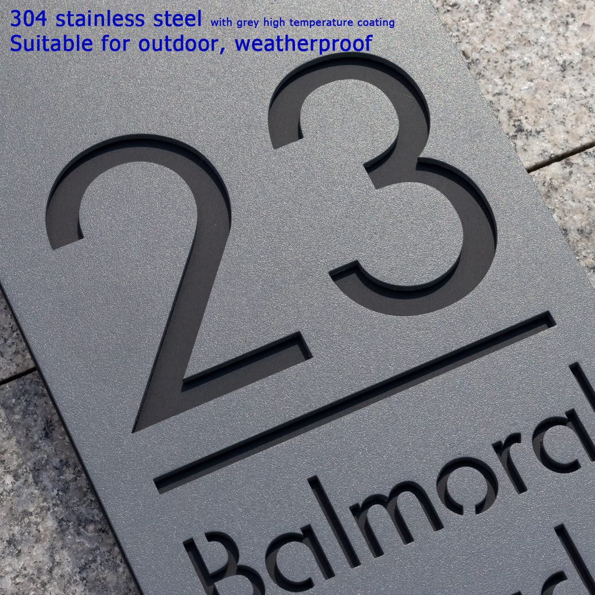 Custom 304 Stainless Steel Modern House Numbers - Personalized Outdoor Address Plaque Sign for Home, Mailbox & Front Door | Durable Weatherproof Design for Houses, Apartments & Office Buildings