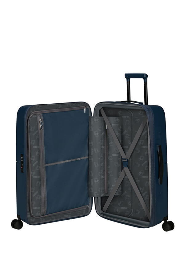 American Tourister 67cm Dashpop Medium Spinner Luggage - Midnight Blue | Lightweight Suitcase for Travel, Business Trips & Weekend Getaways