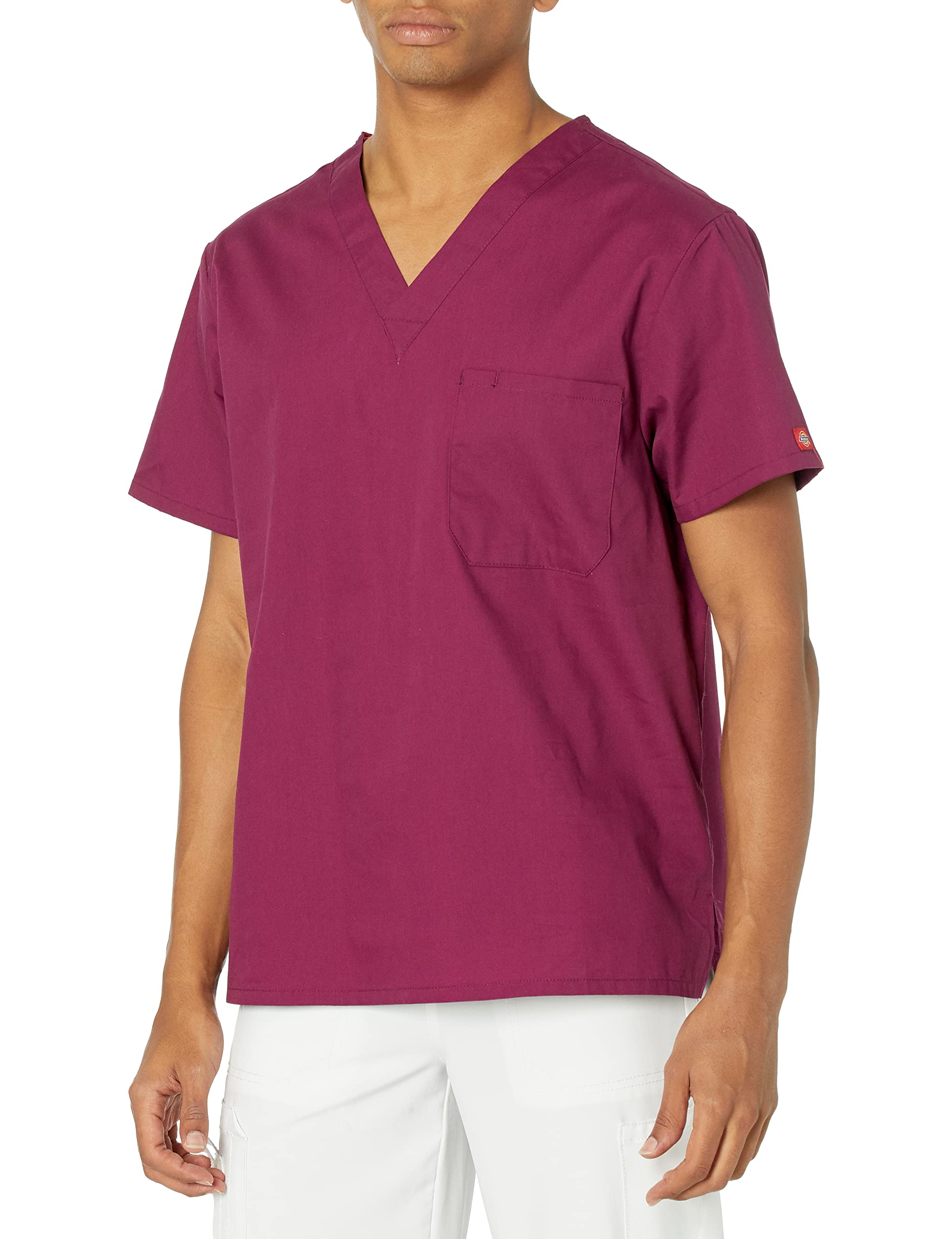 Dickies EDS Signature Scrubs for Women & Men - Soft Brushed Poplin Unisex V-Neck Top with One Pocket (83706) | Comfortable Medical Uniform for Nurses, Doctors & Healthcare Professionals