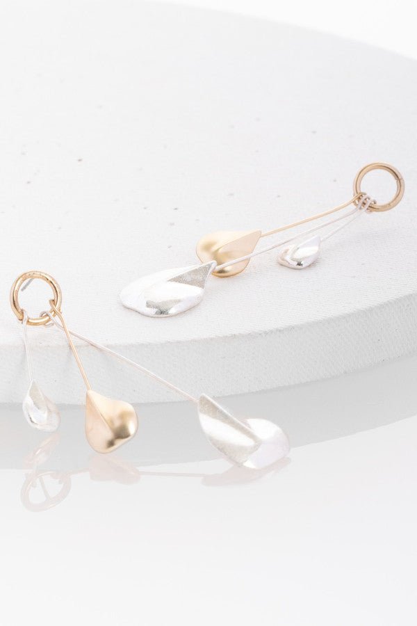 Stylish Triple Leaf Dangle Earrings for Women - Trendy Gold Leaf Drop Earrings for Party, Wedding & Everyday Wear