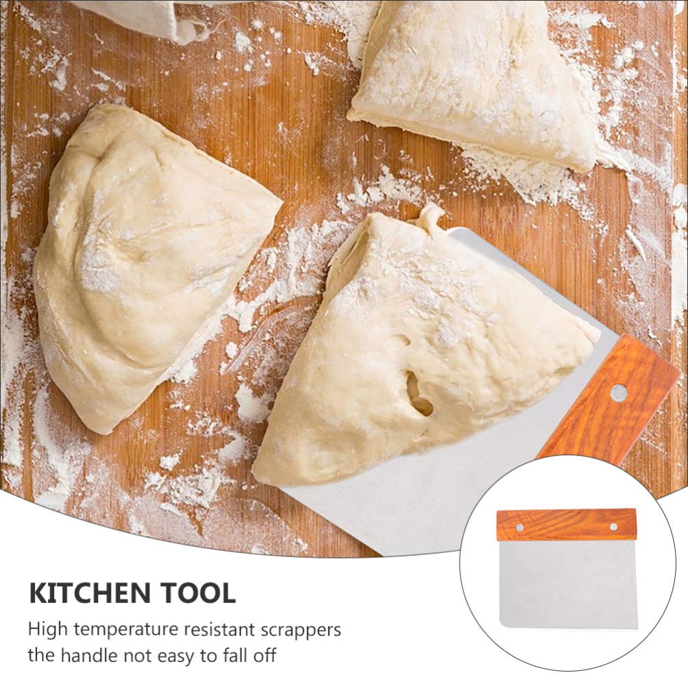 3-Piece Stainless Steel Dough Scraper Set - Pastry Cutter, Bench Chopper & Kitchen Tool for Baking Bread, Cookies & Pizza Dough - Perfect for Home Bakers & Professional Chefs