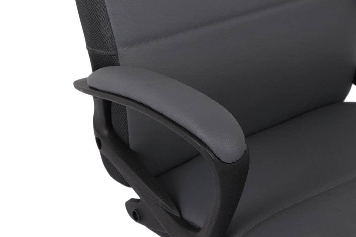 Ergonomic Adjustable Height Upholstered Office Chair with Lumbar Support - 2 Color Options for Home & Professional Workspaces