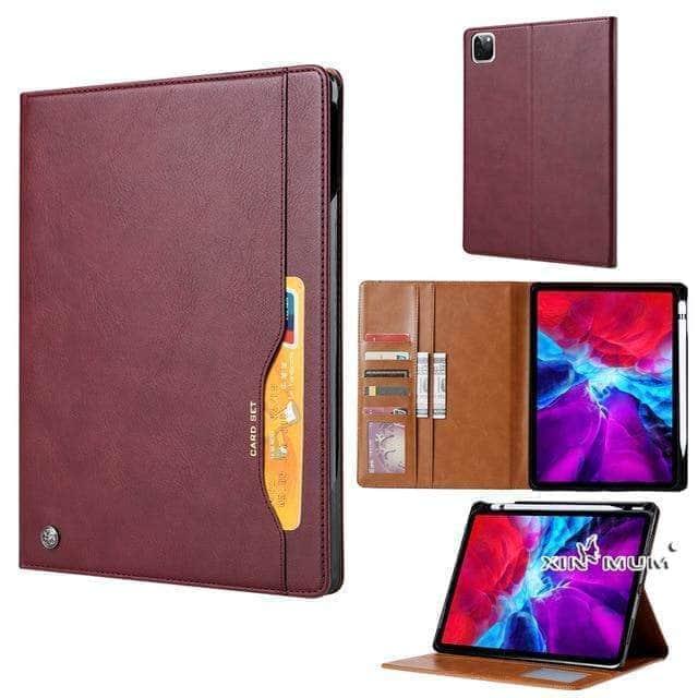 Premium Leather Flip Case for iPad Pro 11/12.9 (2020 Model) with Pen Holder & Card Slot - Perfect for Business Professionals & Office Use