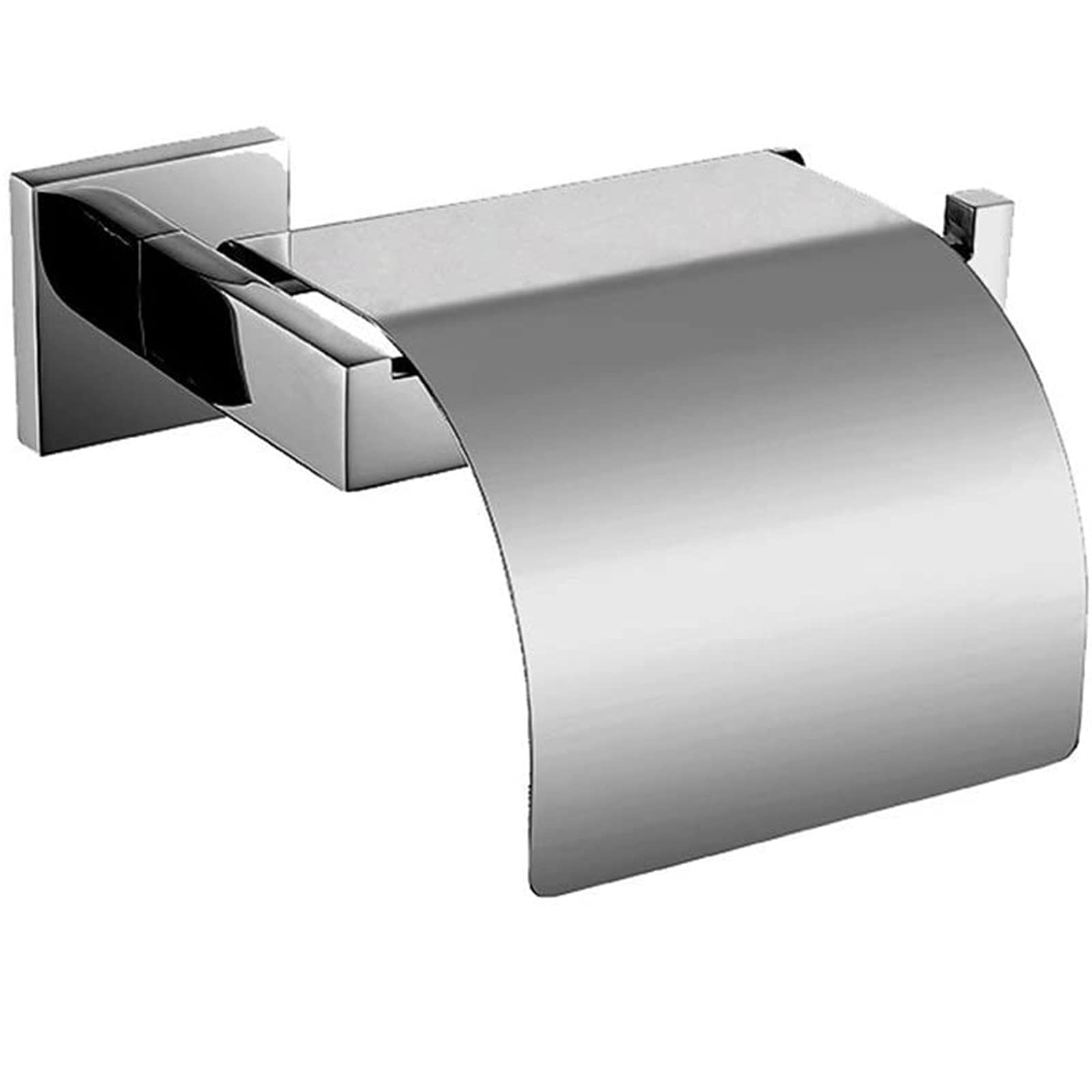 Stainless Steel Wall-Mounted Roll Up Sink Toilet Paper Holder with Flip Cover - Space Saving Bathroom Organizer for Small Spaces (Grey, One Size) - Perfect for Apartments, RVs & Compact Bathrooms