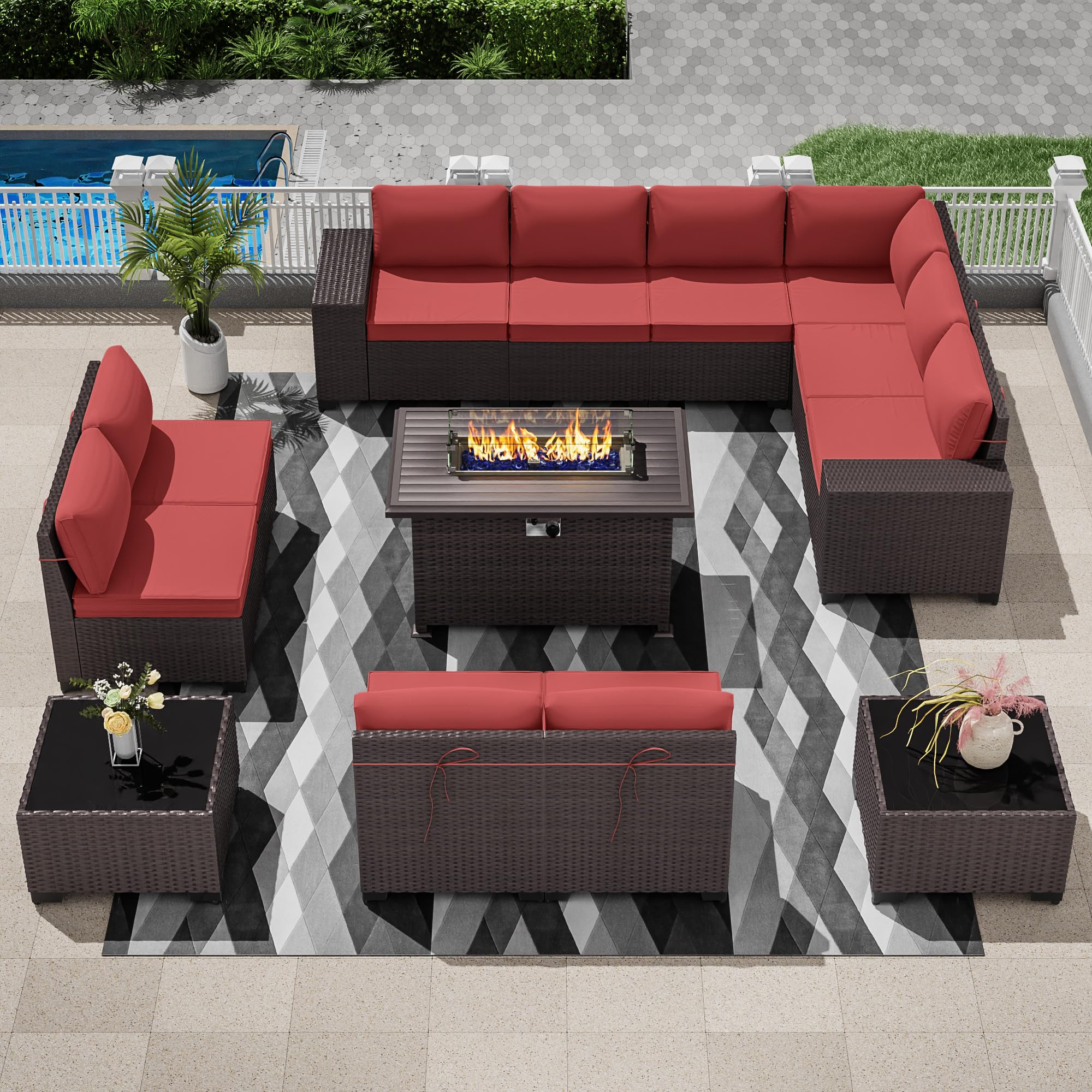 13-Piece Outdoor Patio Furniture Set with 43
