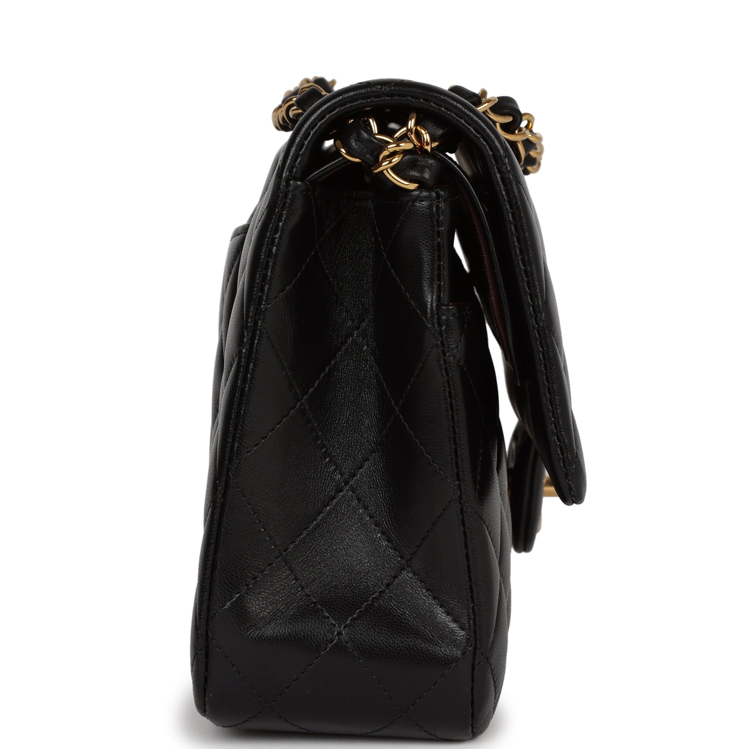 Chanel Medium Classic Double Flap Bag Black Lambskin Gold Hardware - Luxury Designer Handbag for Women, Perfect for Evening Events & Special Occasions