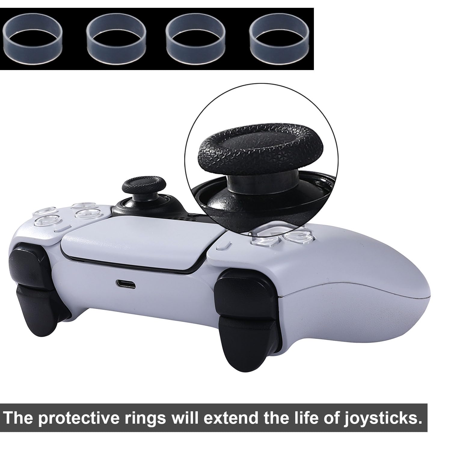 4 Pack Hall-Effect Joysticks Replacement for PS5 DualSense Controller - 3D Analog Sensor Thumbsticks with Precise Magnetic Sensing | Compatible with PlayStation 5 Controller | Perfect for Gaming, FPS, Racing & VR Games