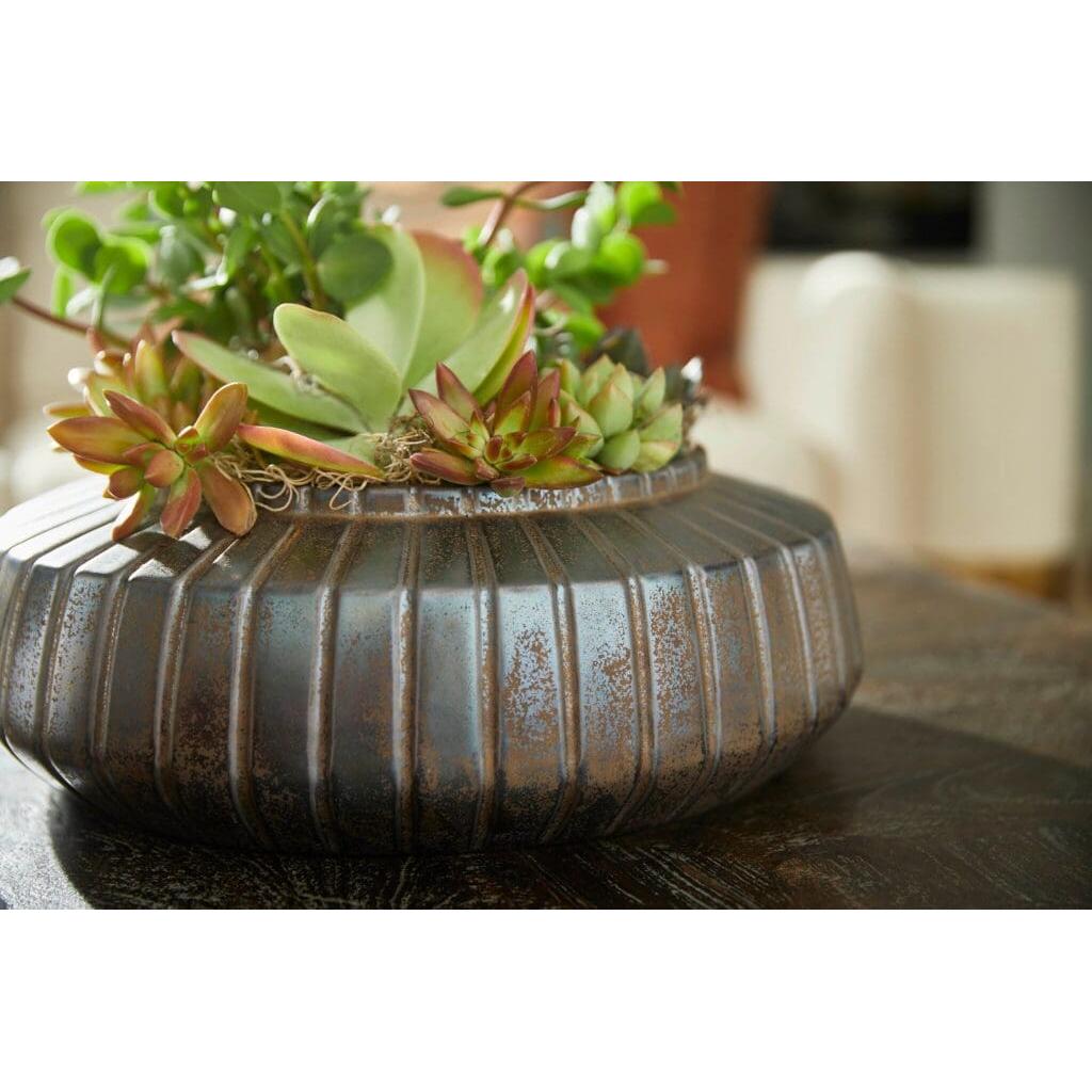 Cyan Design 11775 Ribbed Sweater Bowl - Crystal Bronze Decorative Bowl for Home Decor, Table Centerpiece, Gift Idea | Perfect for Living Room, Dining Table, and Wedding Decorations