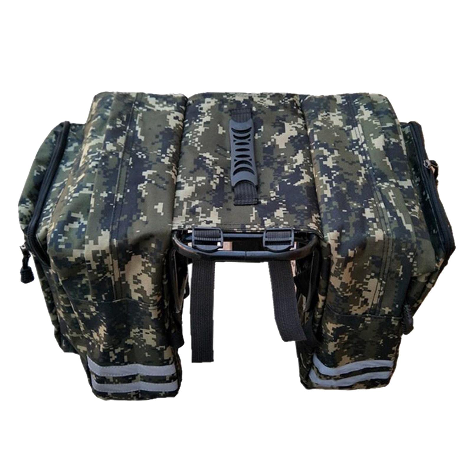 Waterproof Bike Pannier Bag - Double Rear Seat Saddle Trunk Bag for Cycling Commuting & Touring | 20L Capacity, Durable Camouflage Green Design | Perfect for Urban Commute, Mountain Biking & Long-Distance Travel