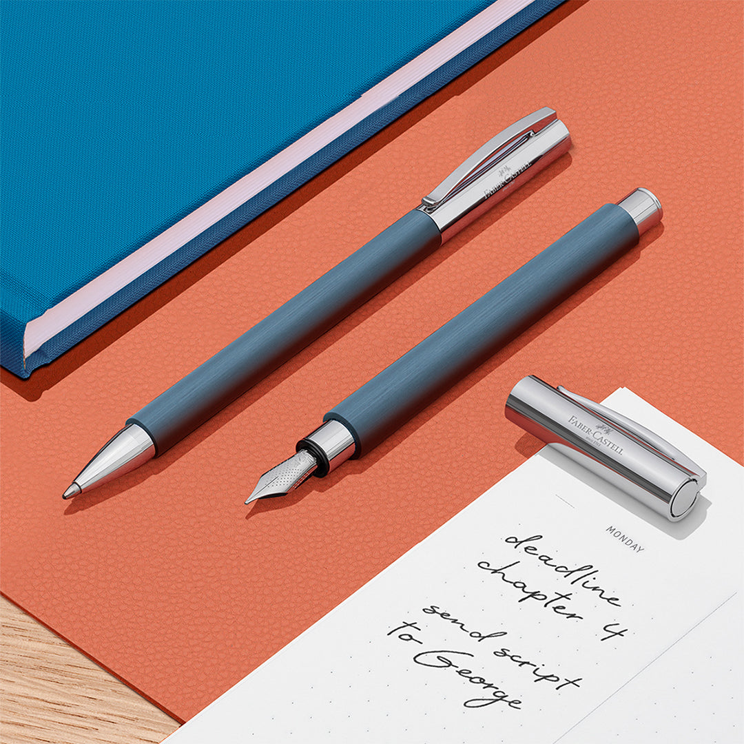 Faber-Castell Ambition Precious Resin Ballpoint Pen - Elegant Blue Writing Instrument for Office, Business & Gift Giving
