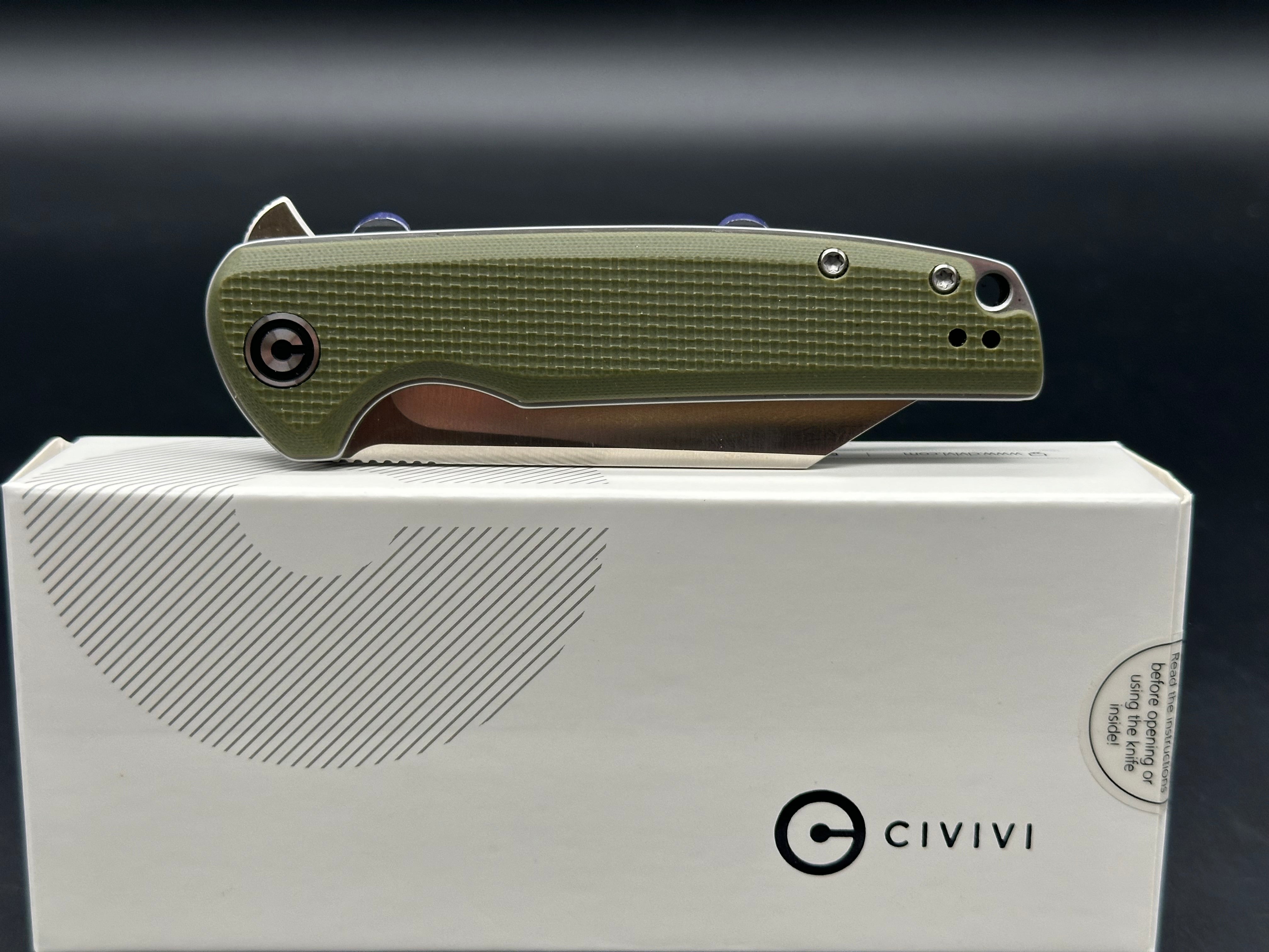 CIVIVI Brigand Folding Pocket Knife - OD Green G10 Handle, 3.5