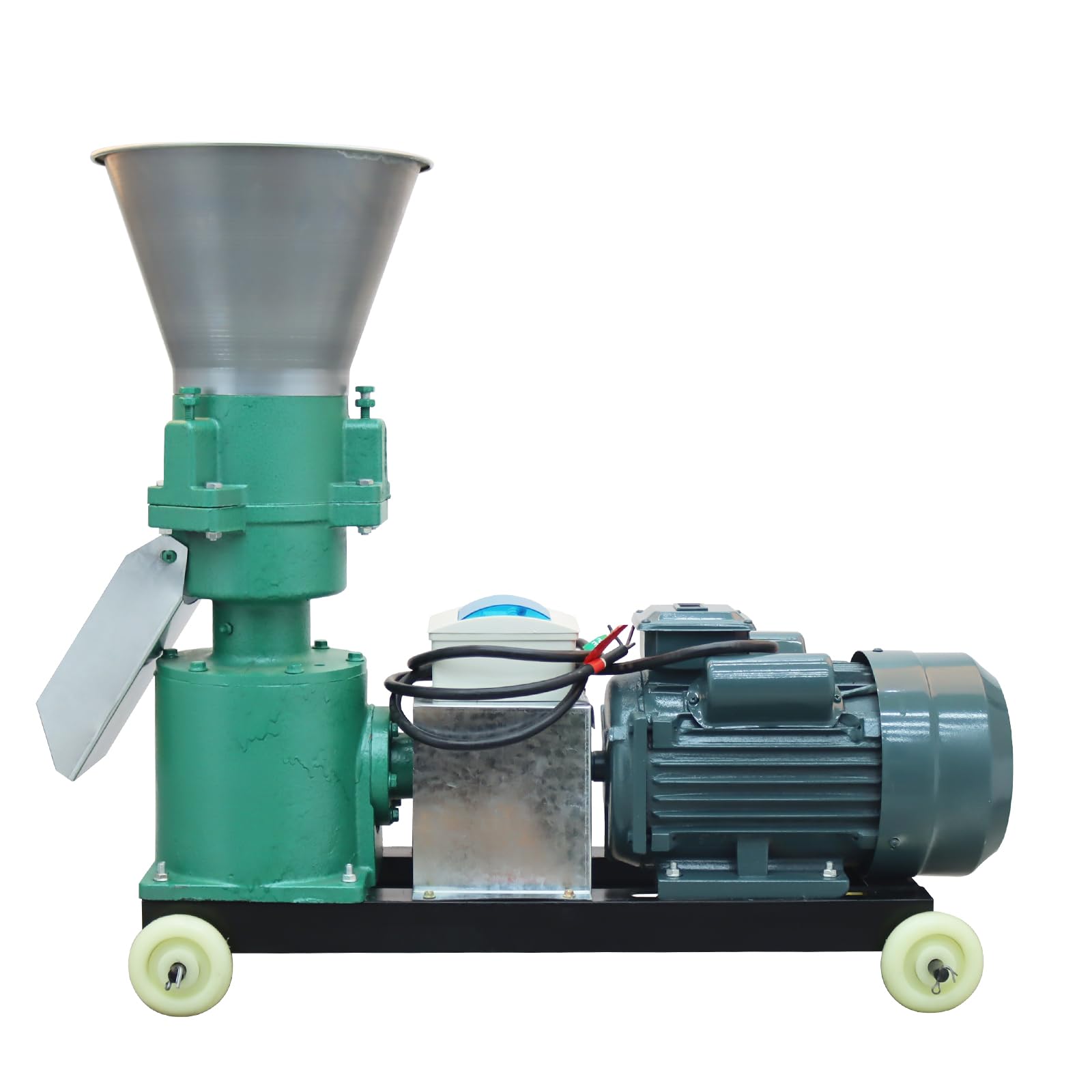 INTSUPERMAI 5mm Animal Feed Pellet Mill Machine - 3 Roller Head, 220V, 200KG/H Output for Fish, Chicken, Duck, Rabbit Food - Perfect for Small Farm & Homemade Pet Feed Production