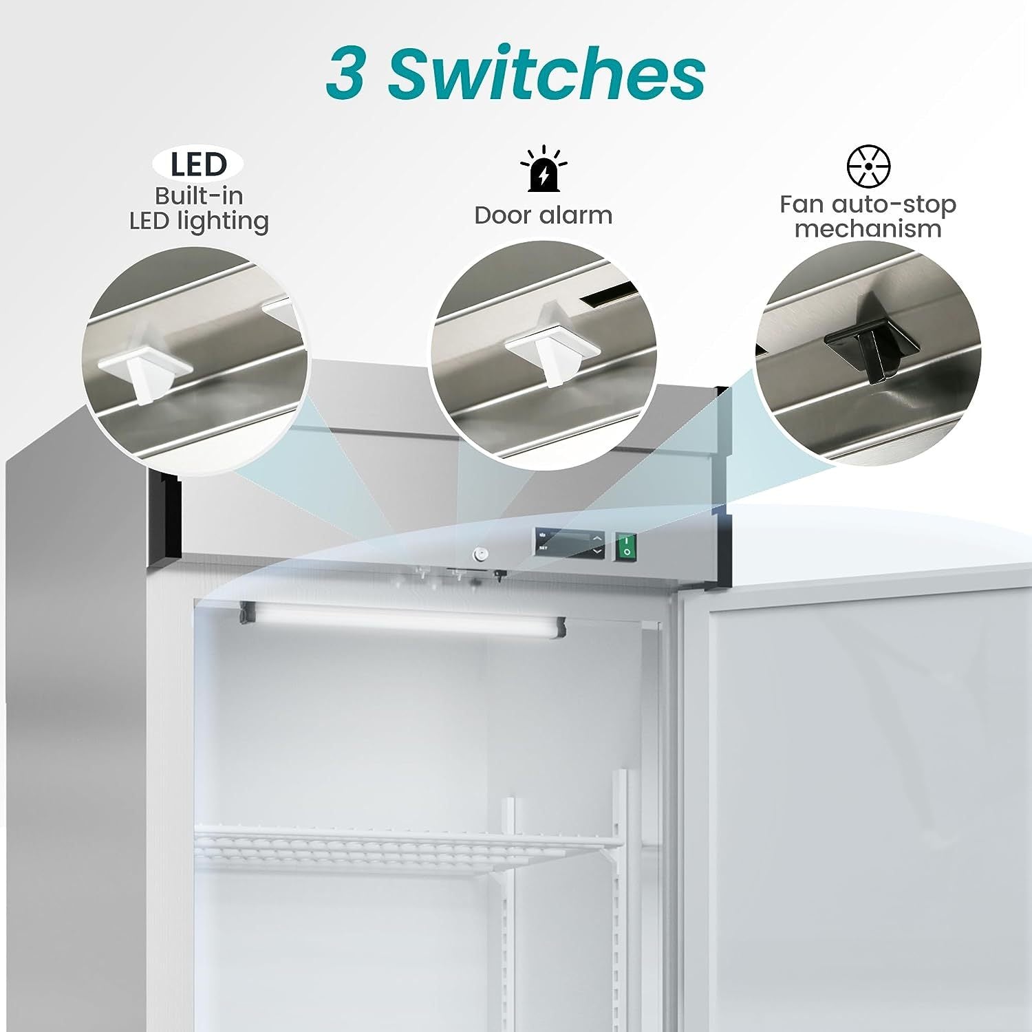 27'W Commercial Freezer Refrigerator 23 Cu. Ft - Dynamic Cooling with OmniSmart Temperature Control for Restaurants, Grocery Stores & Food Service Businesses
