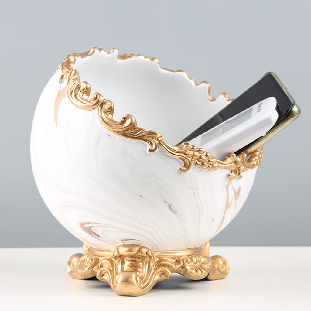 Nordic Key Storage Bowl - Decorative Tray for Home Décor, Desktop Candy Dish Organizer, Snack Container | White | Perfect for Entryway, Living Room & Housewarming Gifts