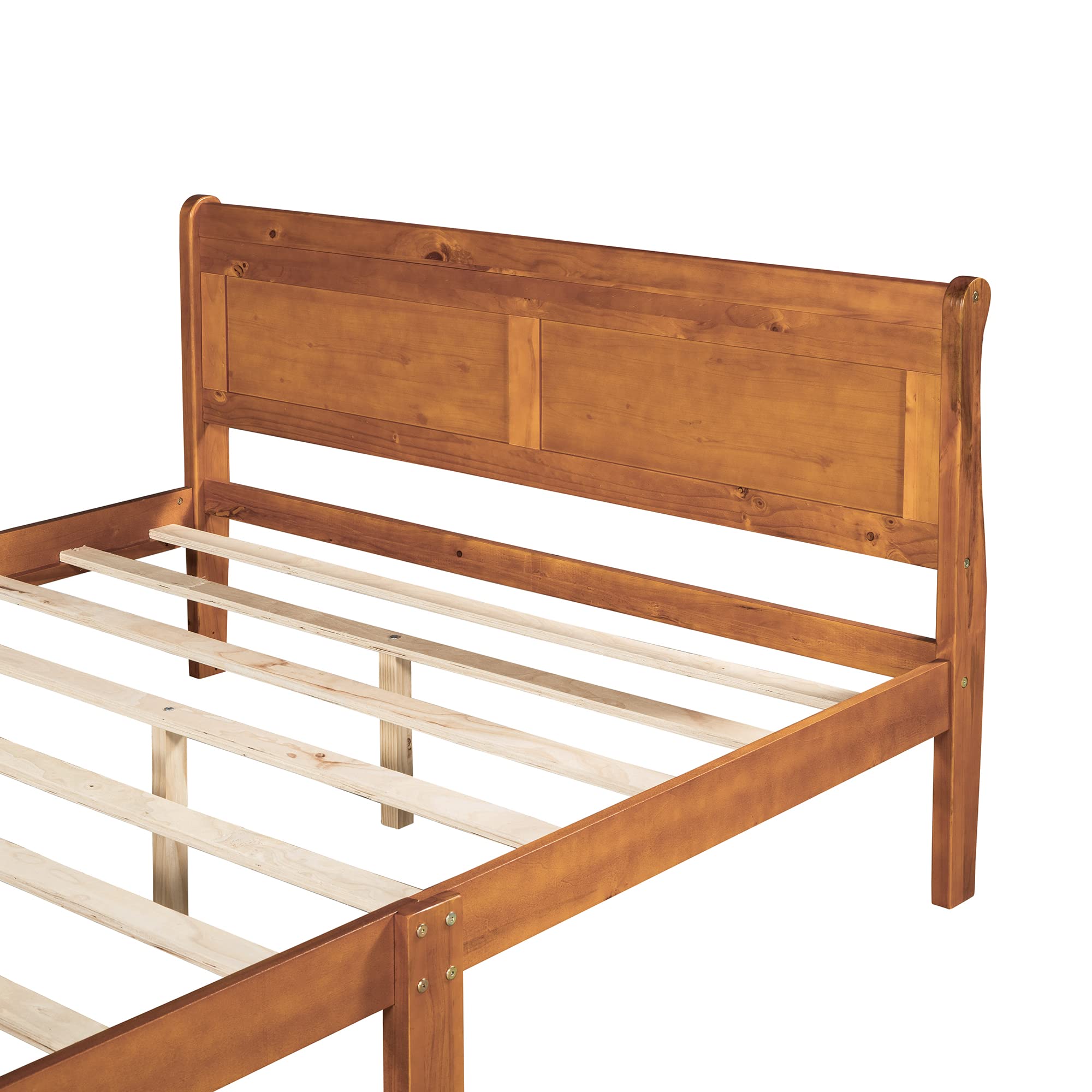 Harper & Bright Designs Queen Size Wooden Platform Bed Frame with Headboard & Slats - No Box Spring Needed - Sturdy Support Legs for Bedroom, Guest Room & Dorm