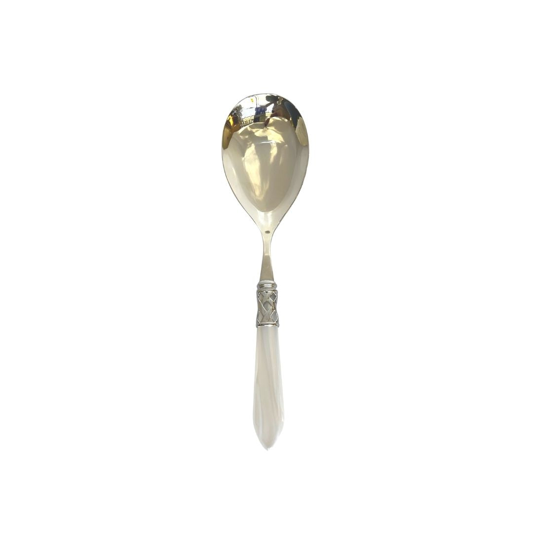 Aladdin Brilliant White Serving Spoon - Premium Stainless Steel Tableware for Dining, Buffets & Entertaining - Perfect for Restaurants, Weddings & Dinner Parties