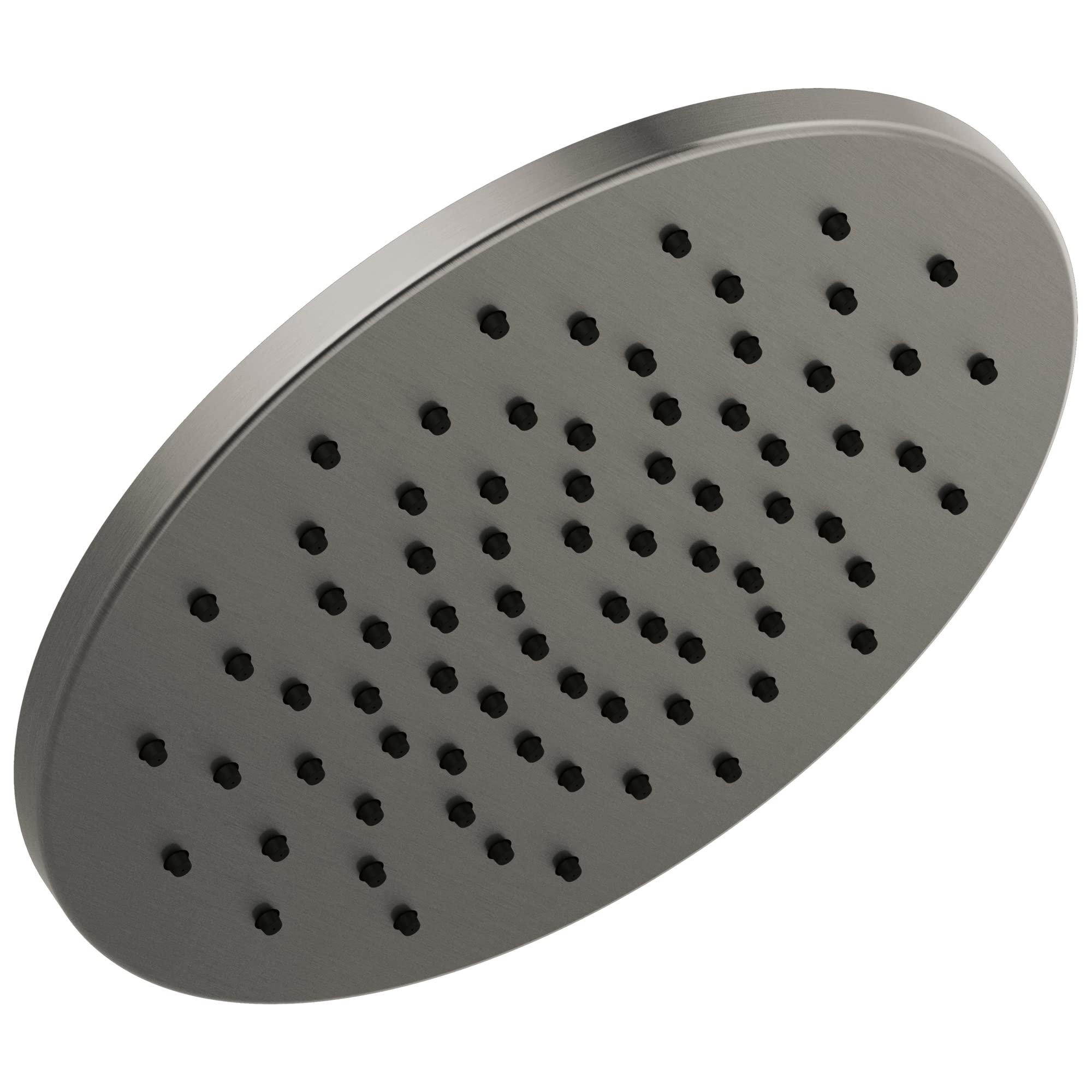 Delta Faucet 52158-KS-PR Black Lumicoat Stainless Steel Rain Shower Head - 1.75 GPM Water Saving Round Rainfall Showerhead for Spa-Like Bathroom Experience | Perfect for Master Bath, Guest Bath & Luxury Hotel Style Showers