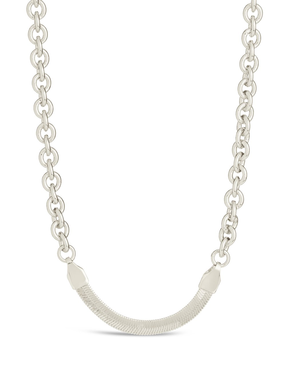 Marzia Herringbone & Rolo Chain Necklace - Elegant Layered Gold Jewelry for Women | Perfect for Date Night, Office Wear & Special Occasions