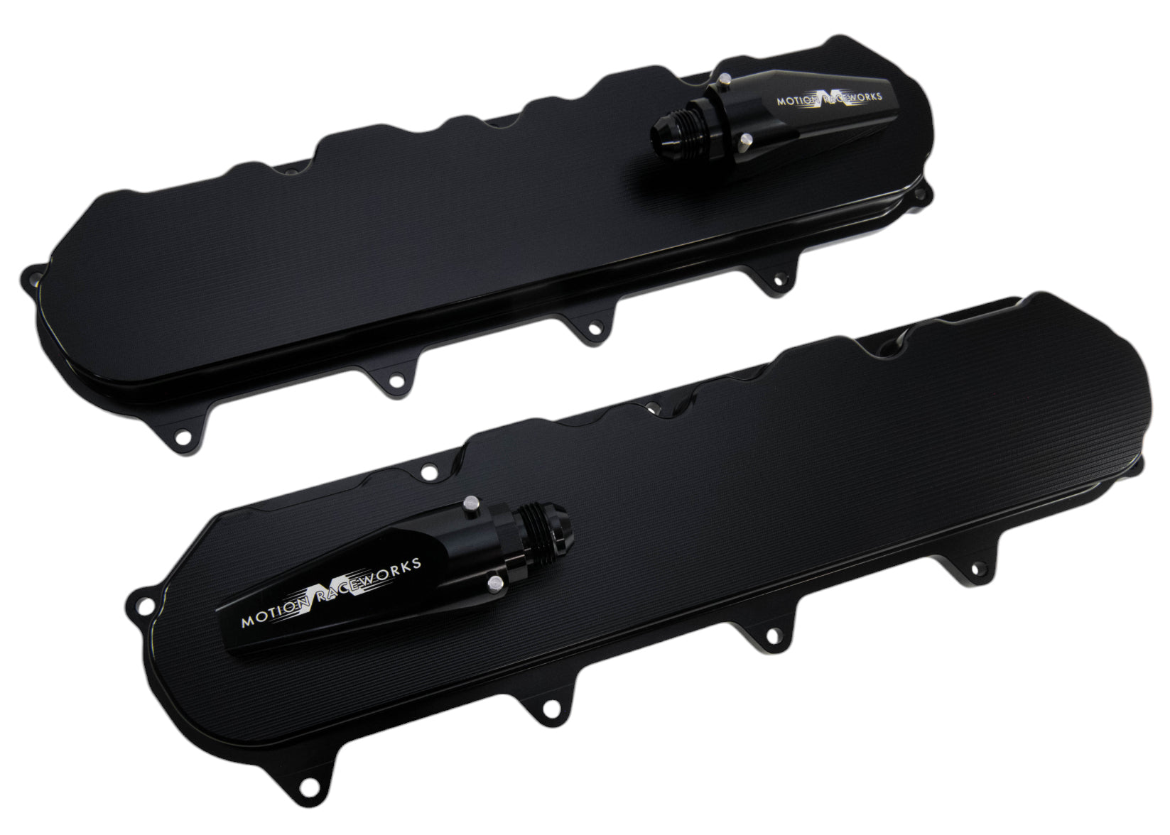 Gen V LT Race Black Anodized Billet Aluminum Valve Covers with Motion Quick Release Breathers - High Performance Engine Upgrade for Chevy LS Engines, Perfect for Racing & Street Performance