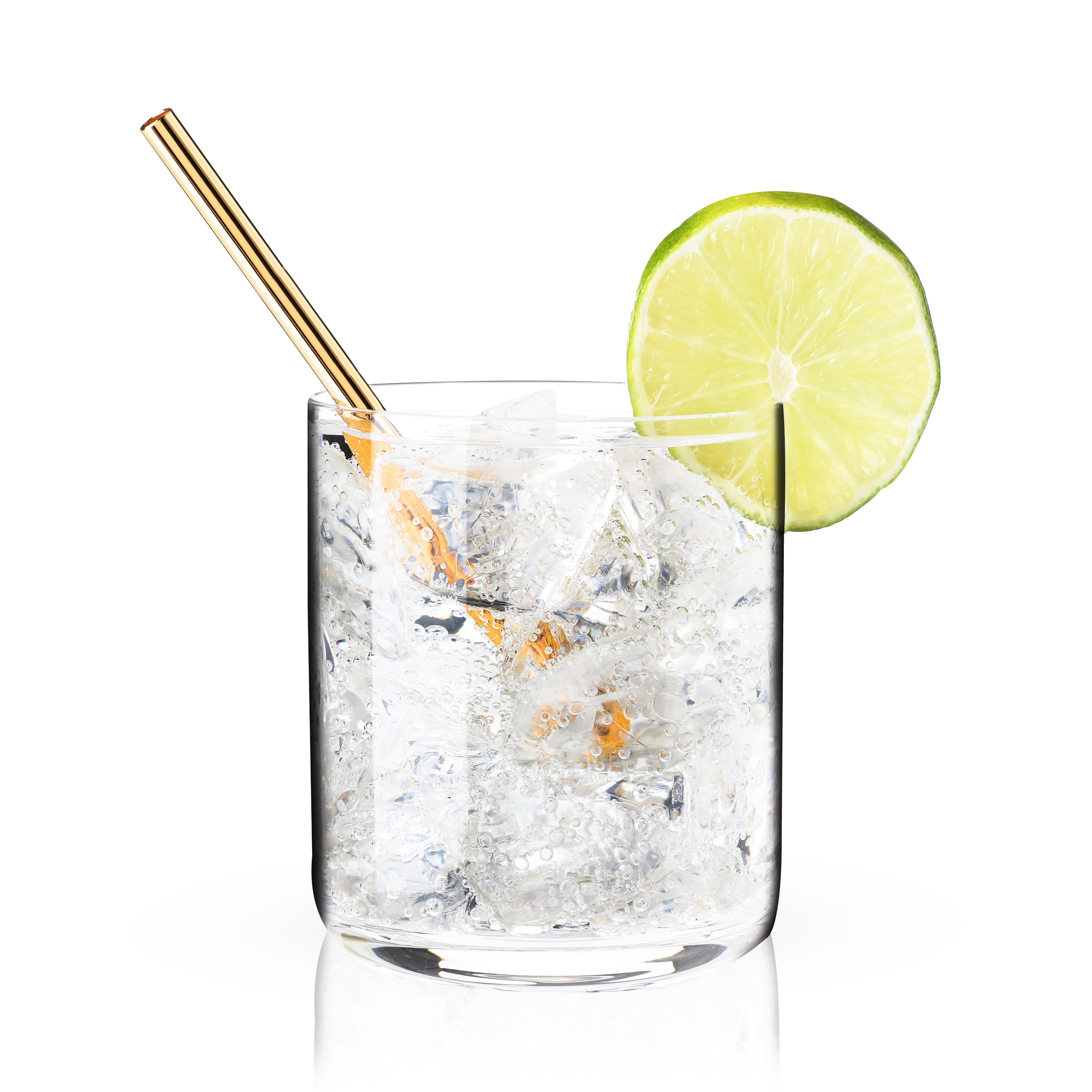 Belmont Lowball Drinking Straws - Set of 6 Reusable Glass Straws for Cocktails, Iced Coffee & Smoothies - Perfect for Home Bars, Parties & Eco-Friendly Living