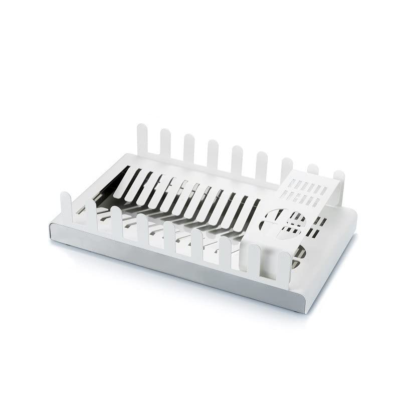 Stainless Steel Dish Drying Rack for Kitchen Countertop | White Space-Saving Dish Drainer | Perfect for Small Kitchens, Apartments & RVs