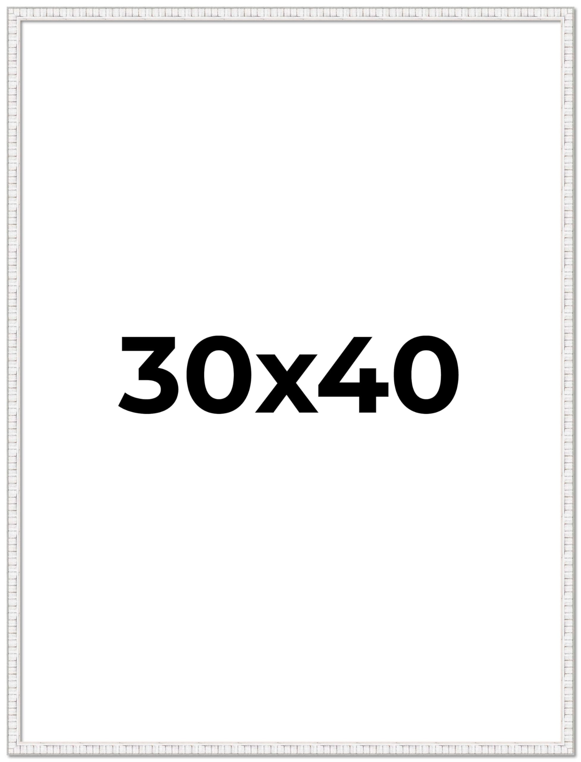 30x40 White Distressed Solid Wood Picture Frame - 0.75