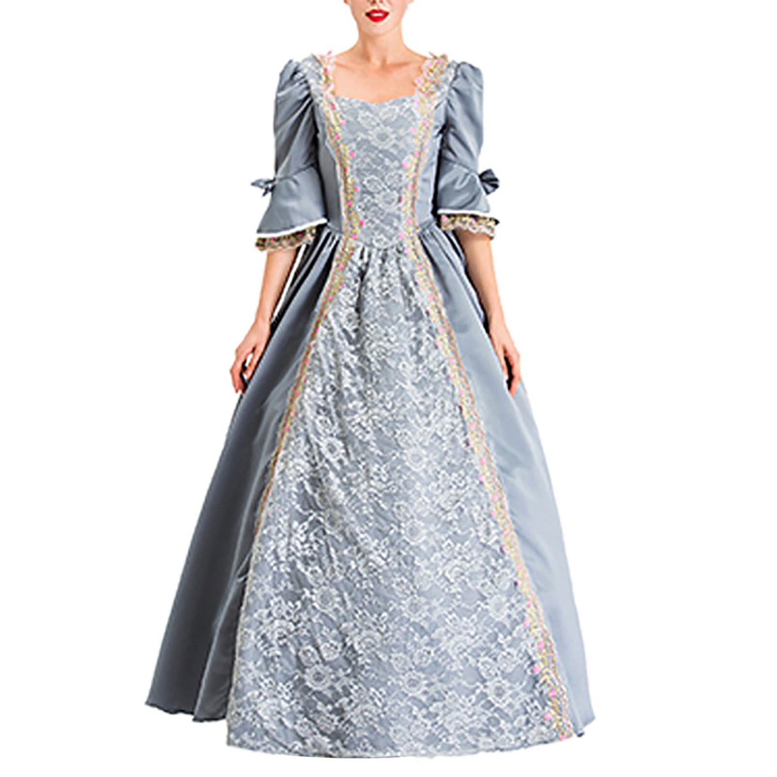 Victorian Dress for Women - Retro Medieval Renaissance Corset Dress with Flare Sleeves | Elegant Ball Gown for Cocktail Parties, Cosplay, and Historical Reenactments