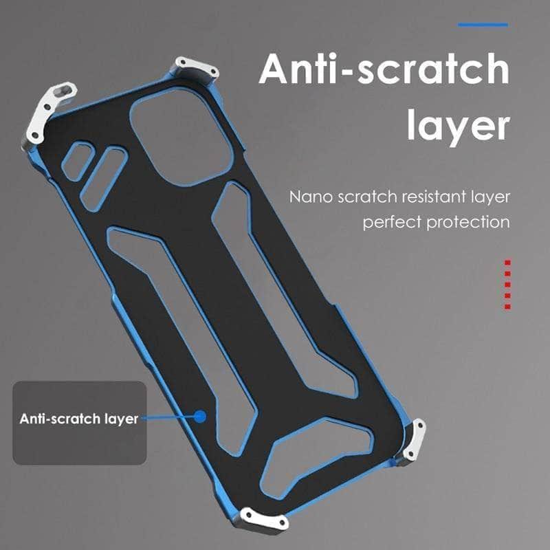 iPhone 13 Case - Heavy Duty Aluminum Metal Armor Bumper - Shockproof & Scratch Resistant Protection for Outdoor, Travel & Daily Use