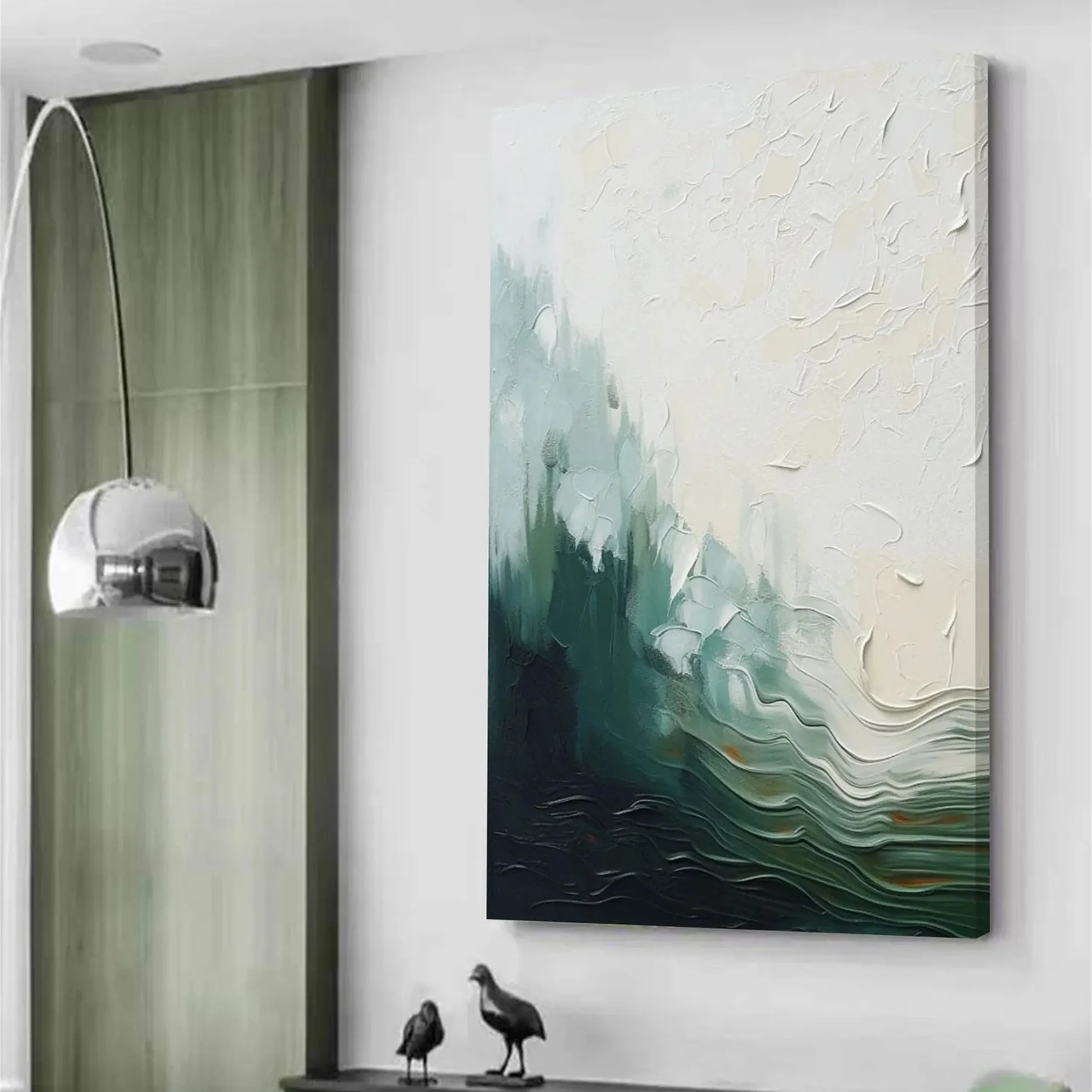 Blue & Green Abstract Wall Art Canvas Print #BG062 - Modern Home Decor for Living Room, Bedroom & Office
