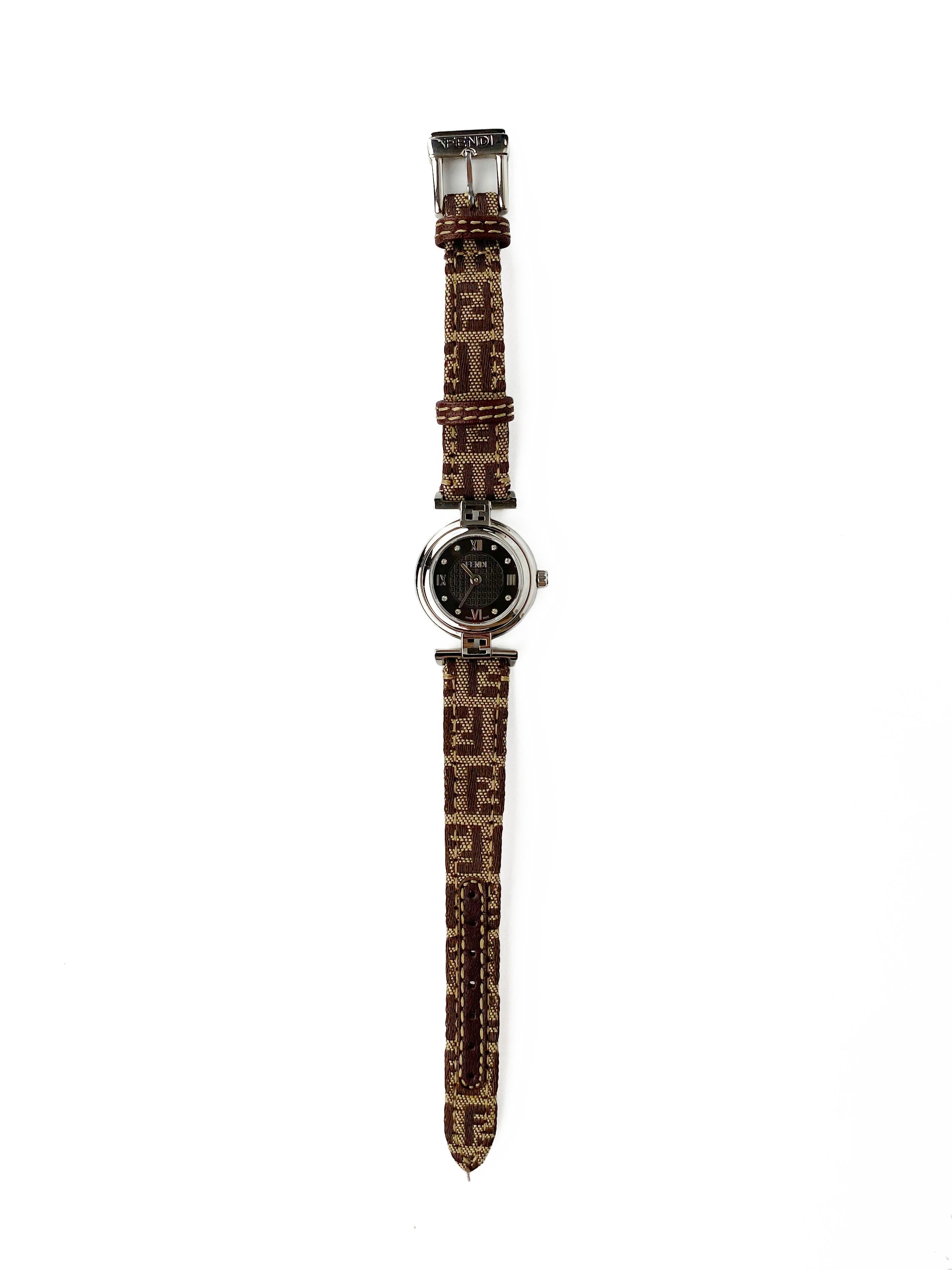 Fendi Vintage Monogram Watch for Women - Luxury Designer Leather Strap Timepiece - Perfect for Everyday Wear, Office & Special Occasions