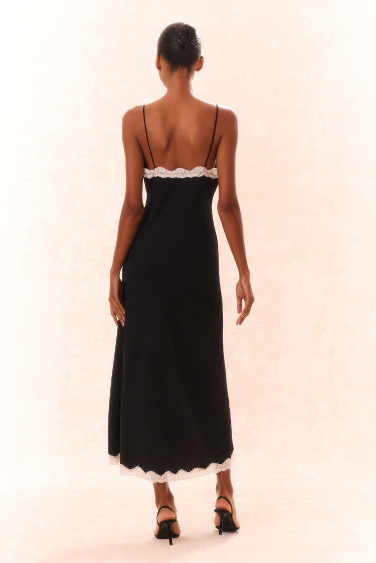 Elegant Manuela Bow Slip Maxi Dress for Women - Flowy Long Evening Gown with Adjustable Bow | Perfect for Weddings, Parties & Special Occasions