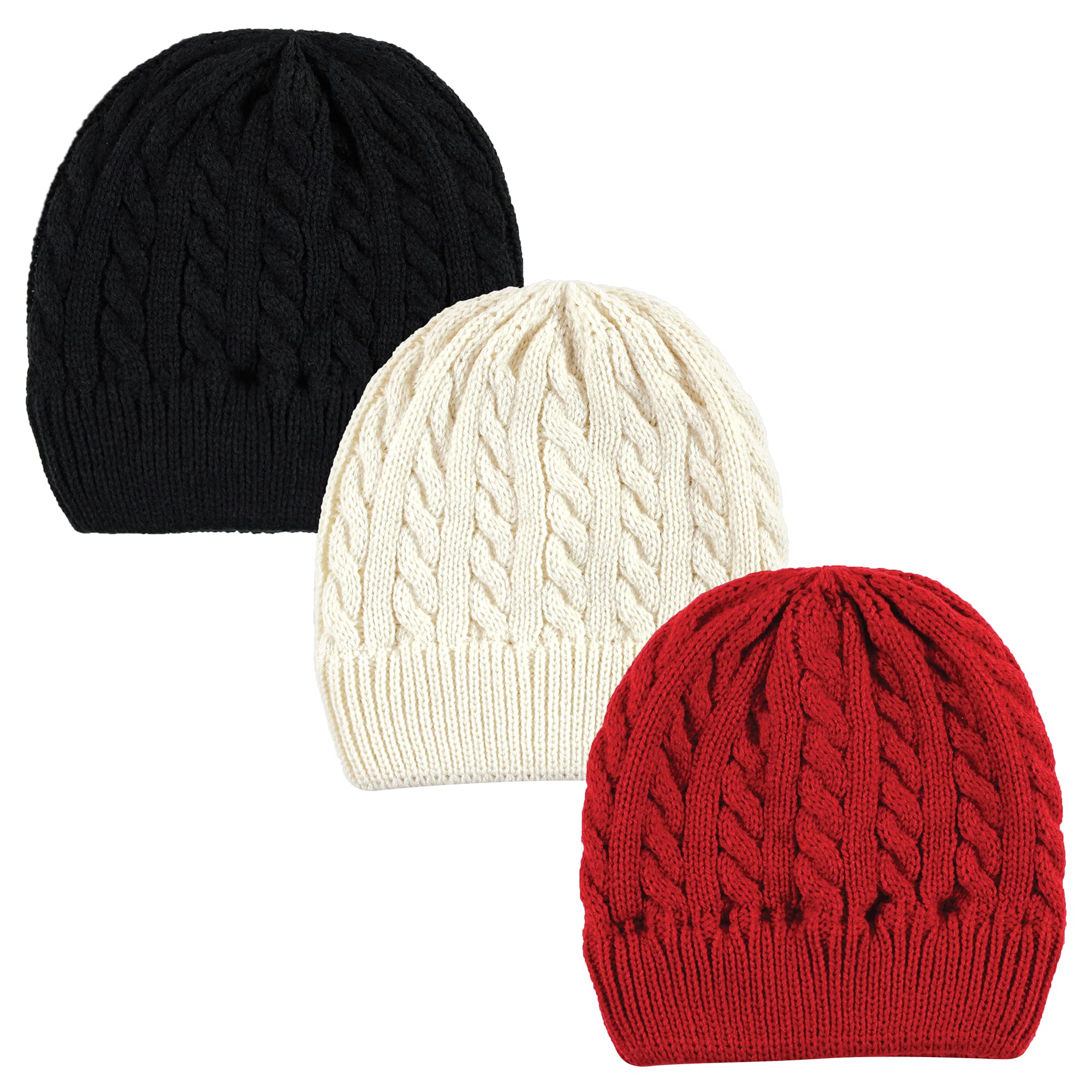 Hudson Baby Knit Beanie 3pk - Soft Winter Hats for Infants